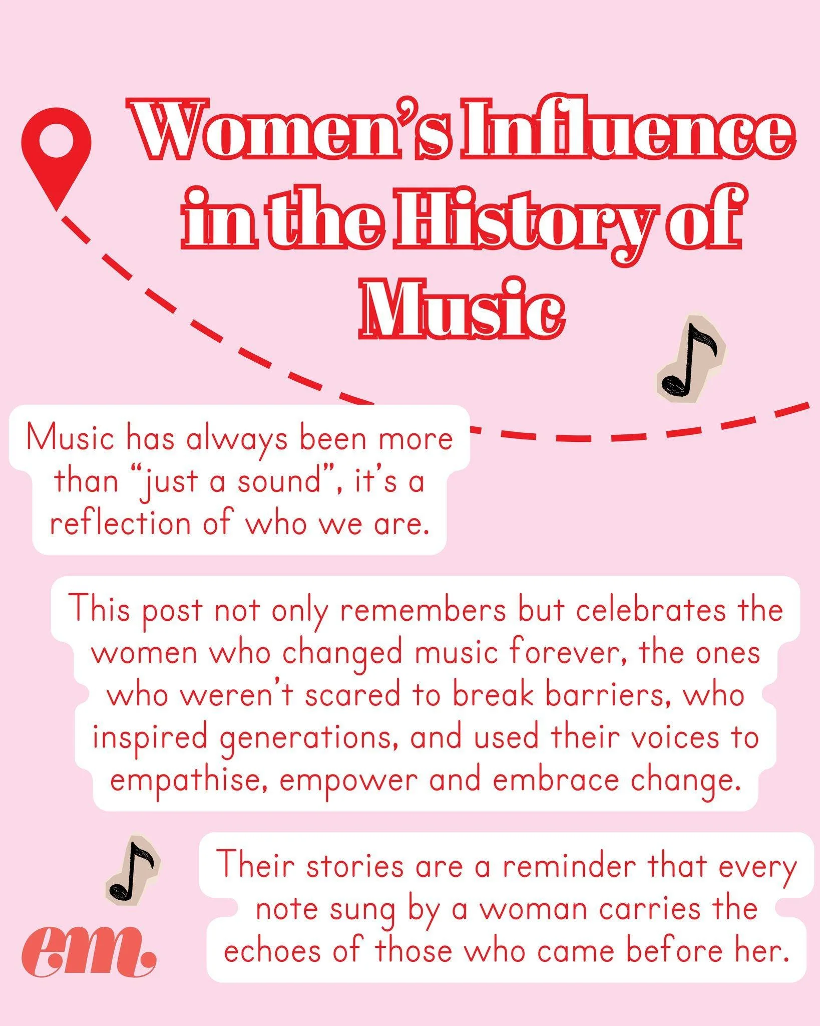 Which woman in music inspires you the most? 

And how has her story shaped you?

Comment your favourite female artist or share this to celebrate the voices that made history!

 #empathise #empower #embrace #women #music #feminist