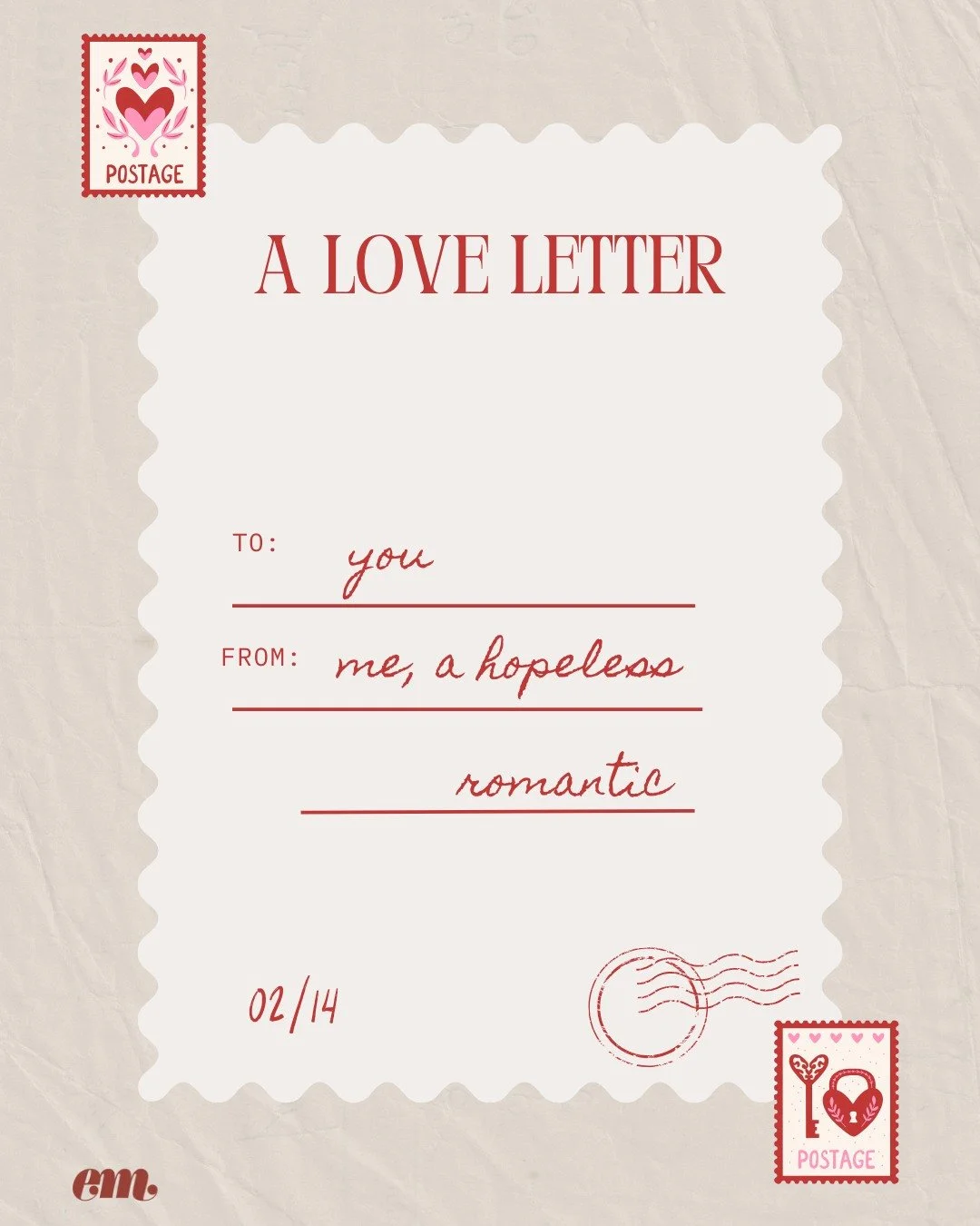 In honour of Valentine&rsquo;s Day, the Dear Em team are sharing a love letter to the many forms love can take.

This one is for the friendships that held us together, that showed up as friendship, consistency, and care.

Tell your friends you love t