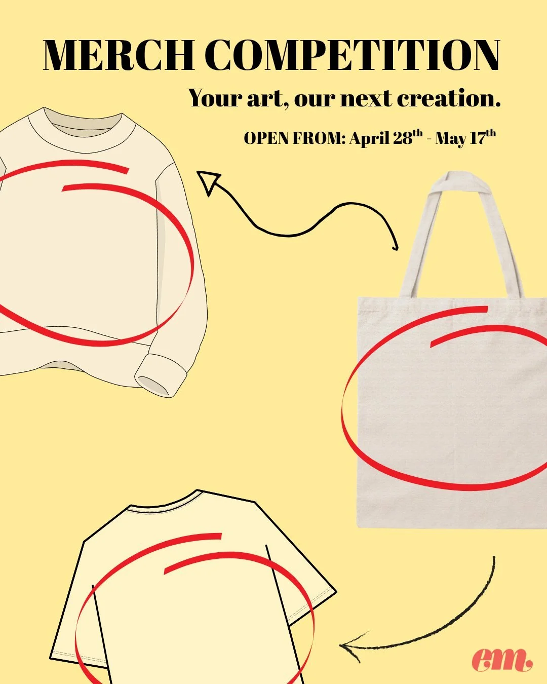 We're launching our very own Dear Em merch, and YOUR art could be on it! More details coming soon 👀

Got a question? Drop it in the comments below ⬇