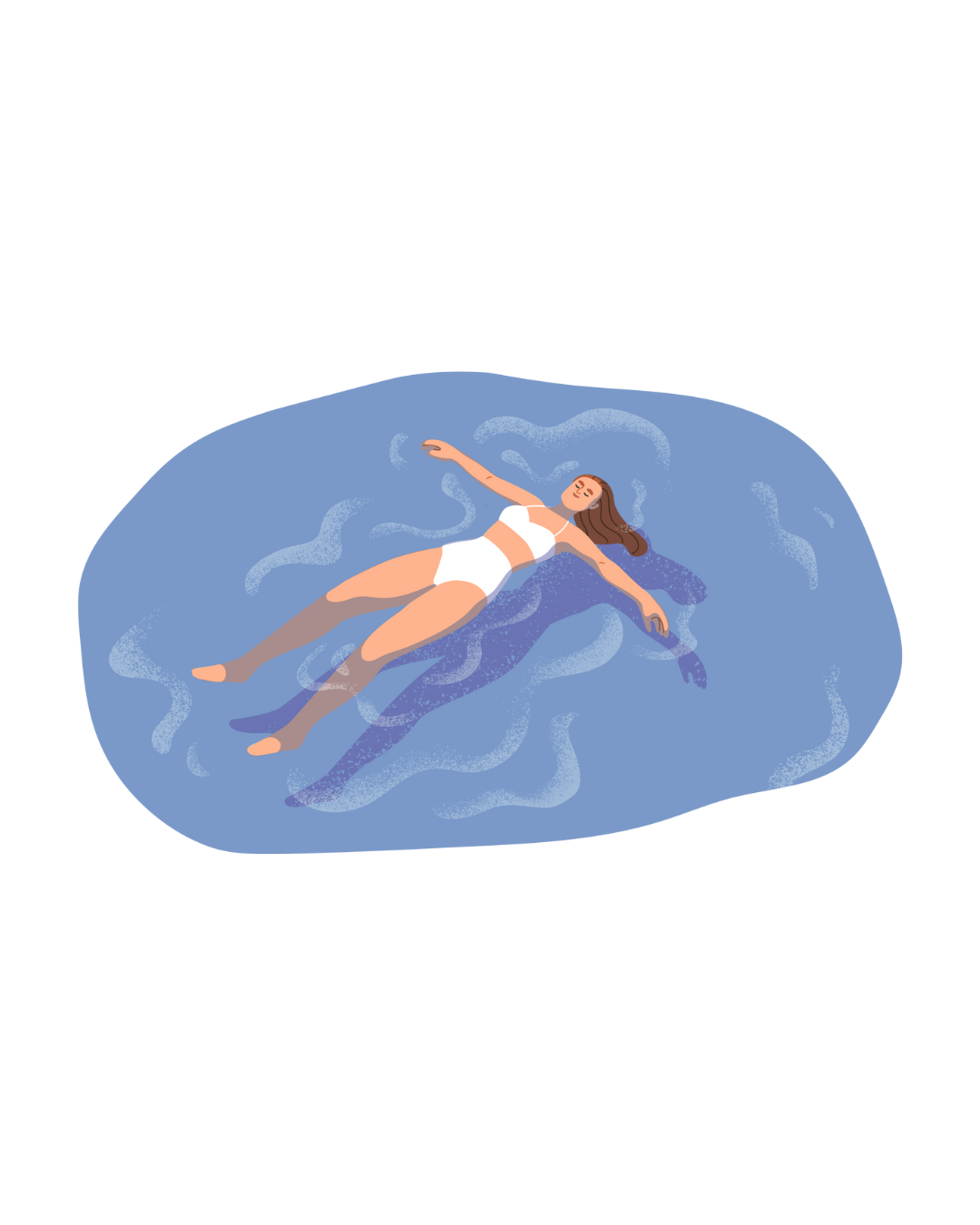 A girl floating in water