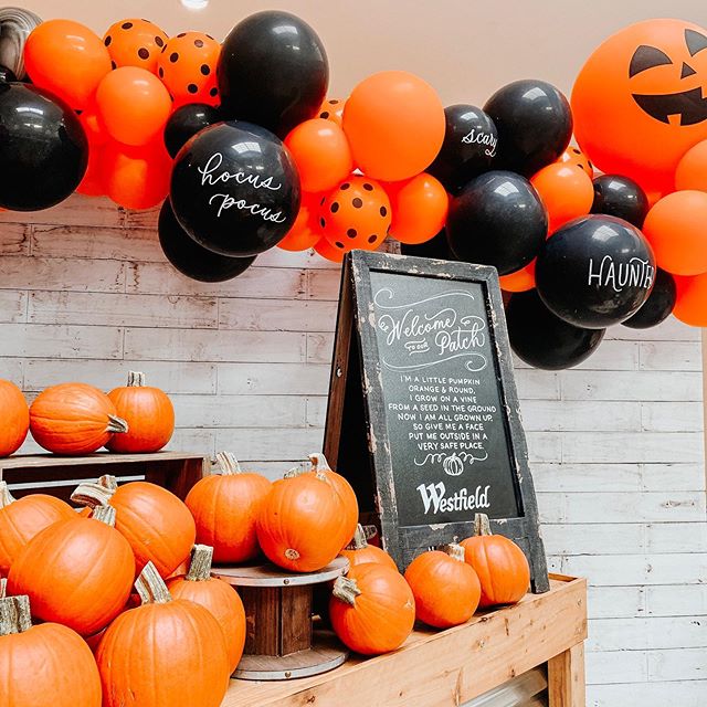 Things are getting spooky at @westfieldgar tonight! 
Event Design + Production | @danielleroeevents 
Balloons | @readysetconfettisac 
Calligraphy | @lamplight_lettering 
Pumpkins | @raleys 
#halloweenfun #hocuspocus #familyevents #balloongarland #bal