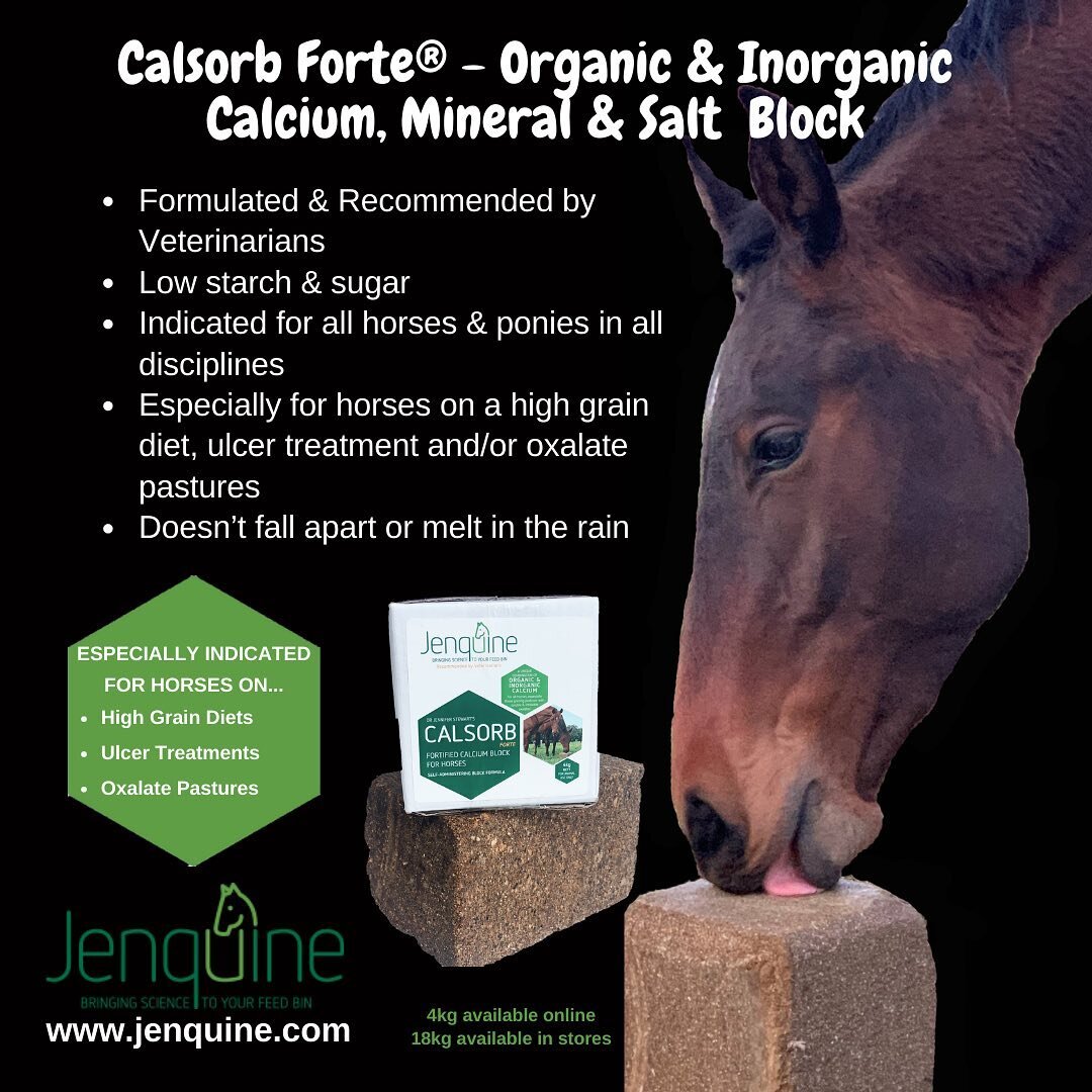 Jenquine&rsquo;s Calsorb Forte block is the first of its kind and still Australia&rsquo;s favourite in its class. Calsorb contains both organic and inorganic calcium, trace minerals and salt. It has been designed for Australian conditions and provide