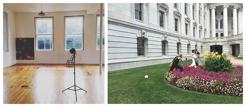 A little BTS action....the studio (which has been SUPER HOT....in terms of popularity and weather) and trying really hard not to squish pretty flowers at the Capitol 