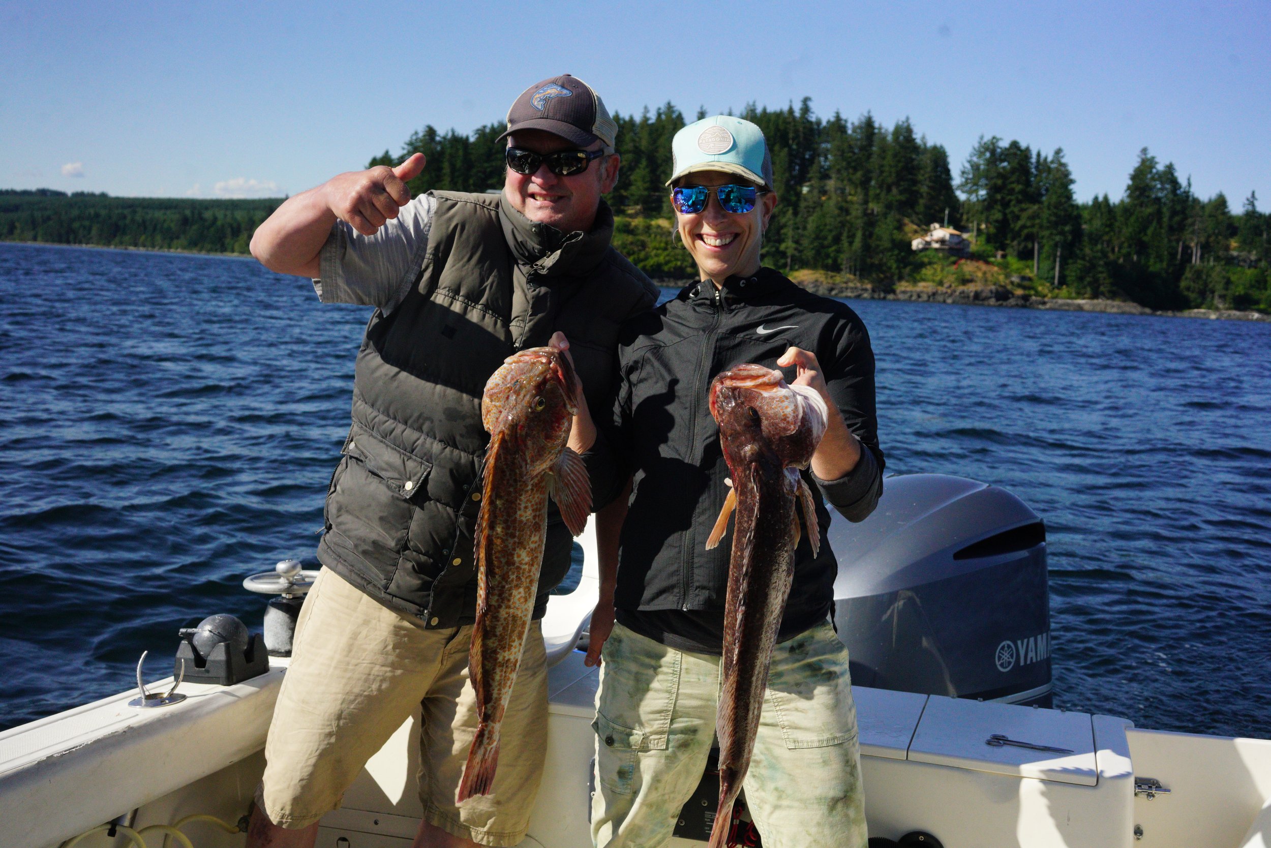 Kel and Boon w/ Ling cod, Seymour Narrows 2023