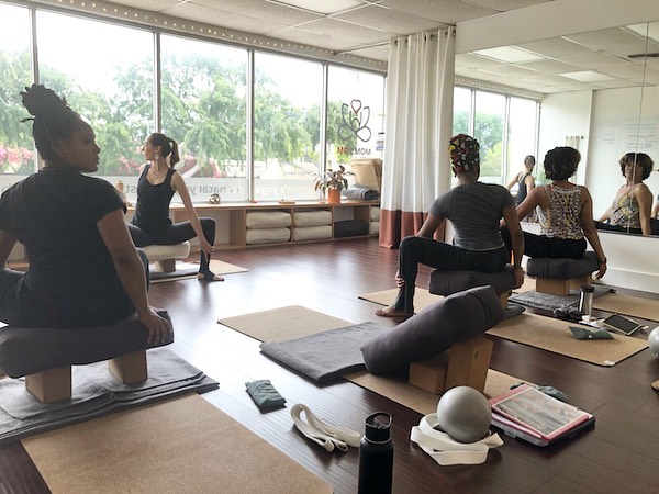 Grateful for the moments I had with my ladies for my Pre &amp; Post-natal Yoga training @momsatom.la 👯&zwj;♀️
.
Where courage, strength, and confidence is encouraged and supported.
.
Looking to these #ladybosses doing it right as we learn to hold sp