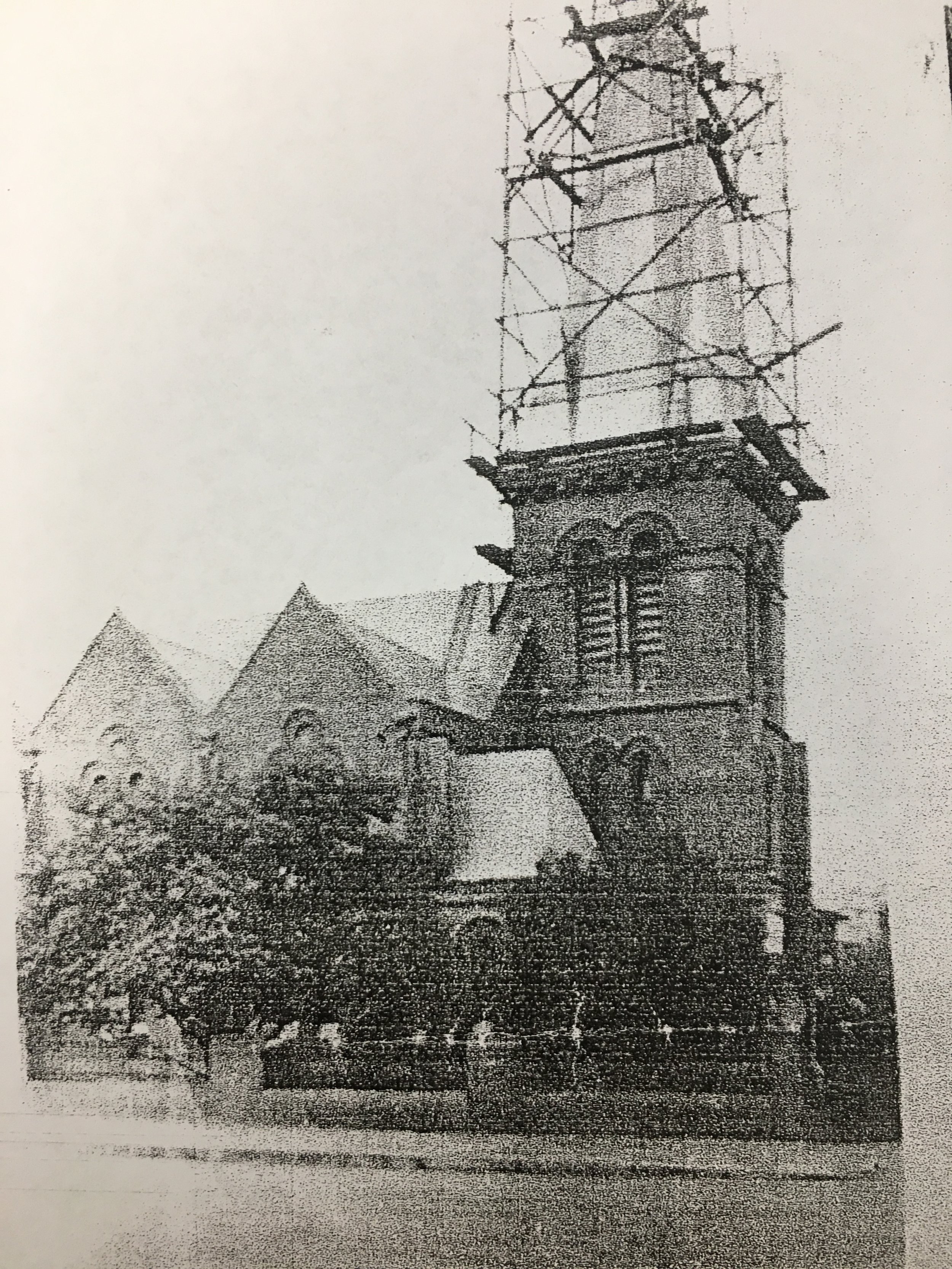 During construction of the Original Spire