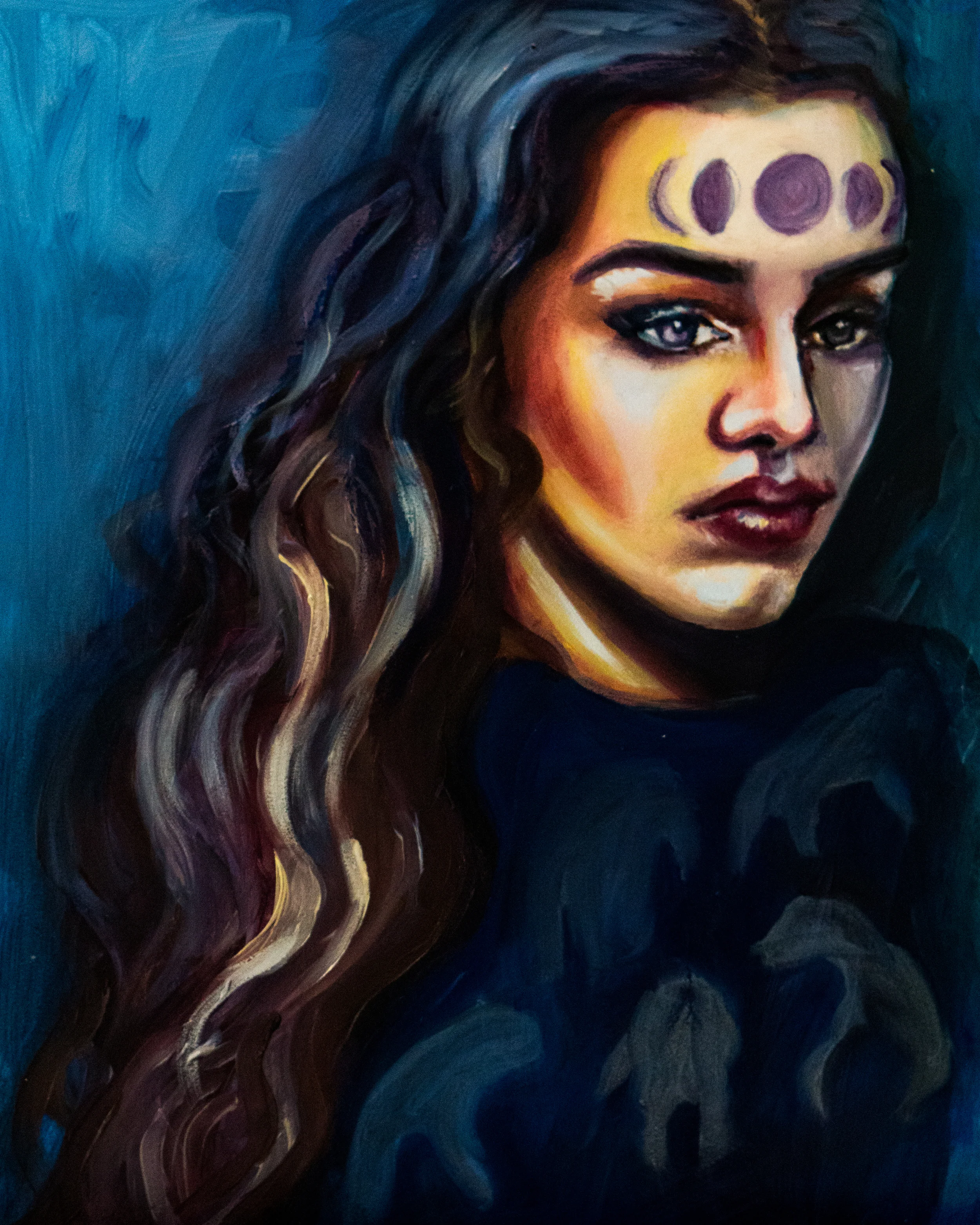 "La Lune"- Oil on Gessobord, 6x8"