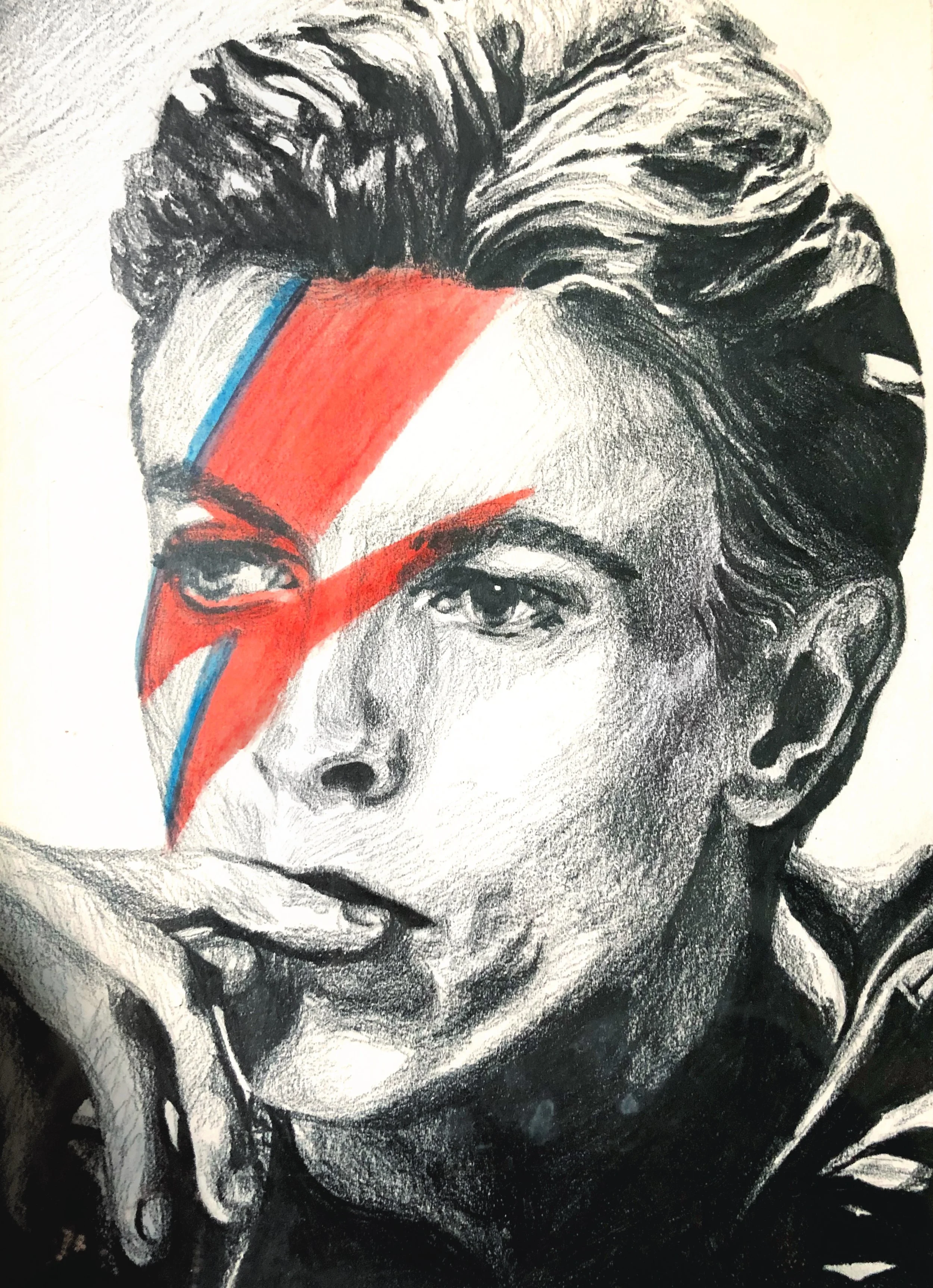 "Ziggy" - Graphite and Acrylic on Paper, 6" x 8"