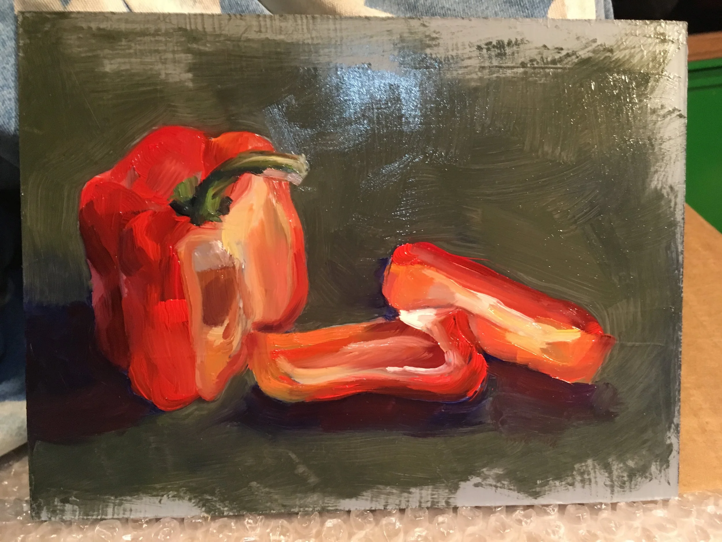 Resting Red Bell Pepper, 2018 (6x8) (Copy)
