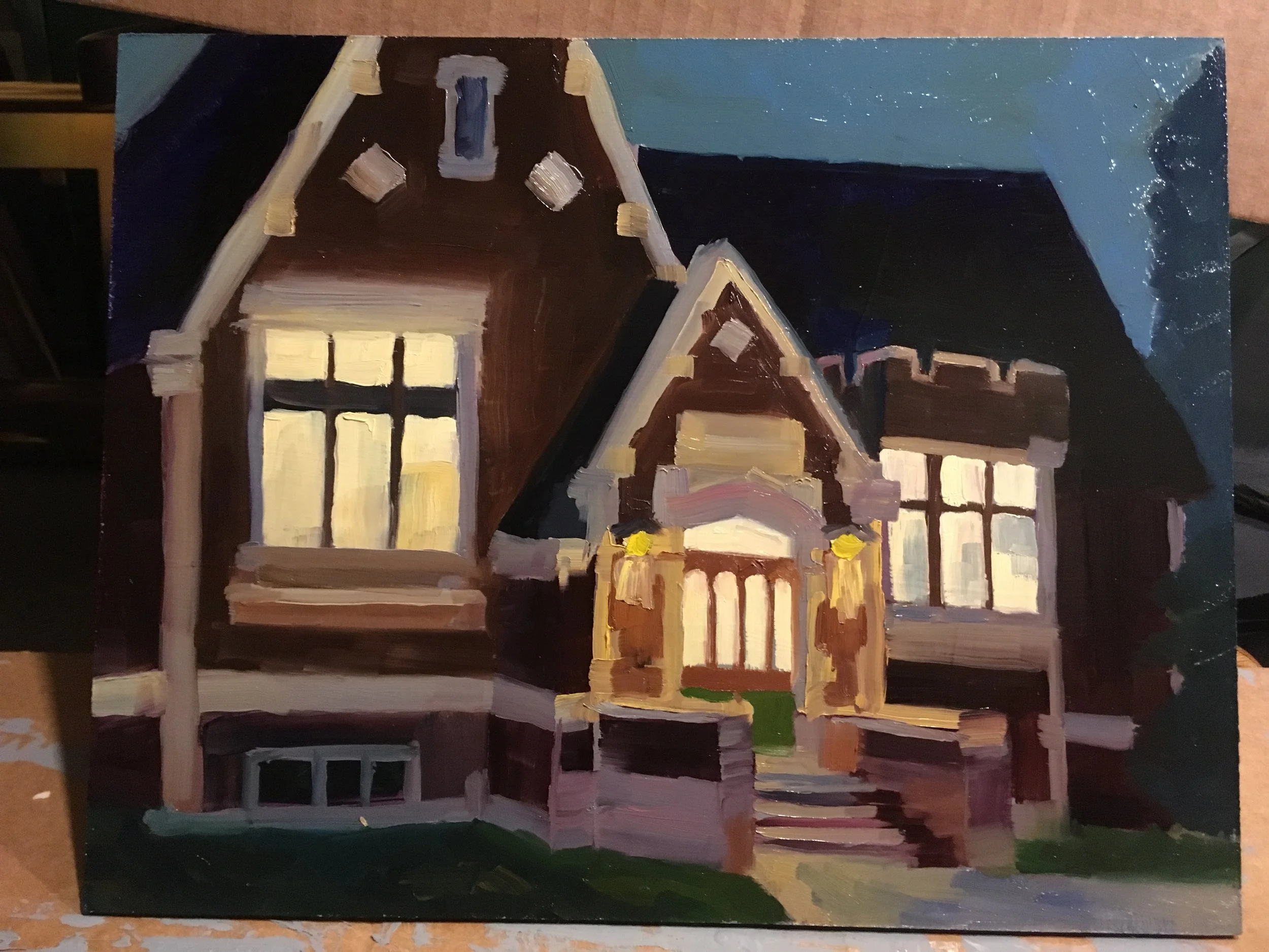 Sprague Library on a Rainy Evening, 2018 (11x14) (Copy)