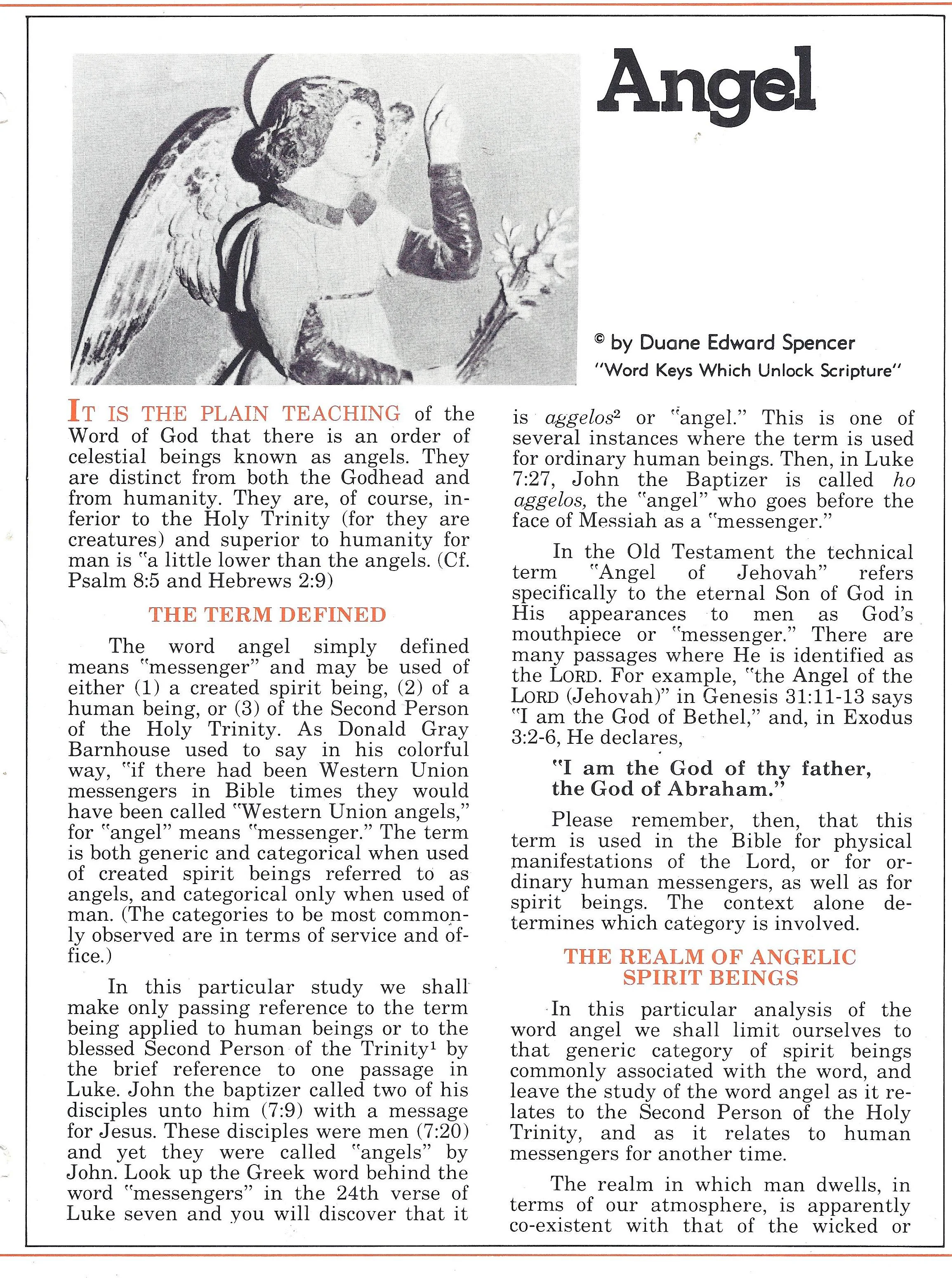 Key Word Study:  ANGEL (audio)