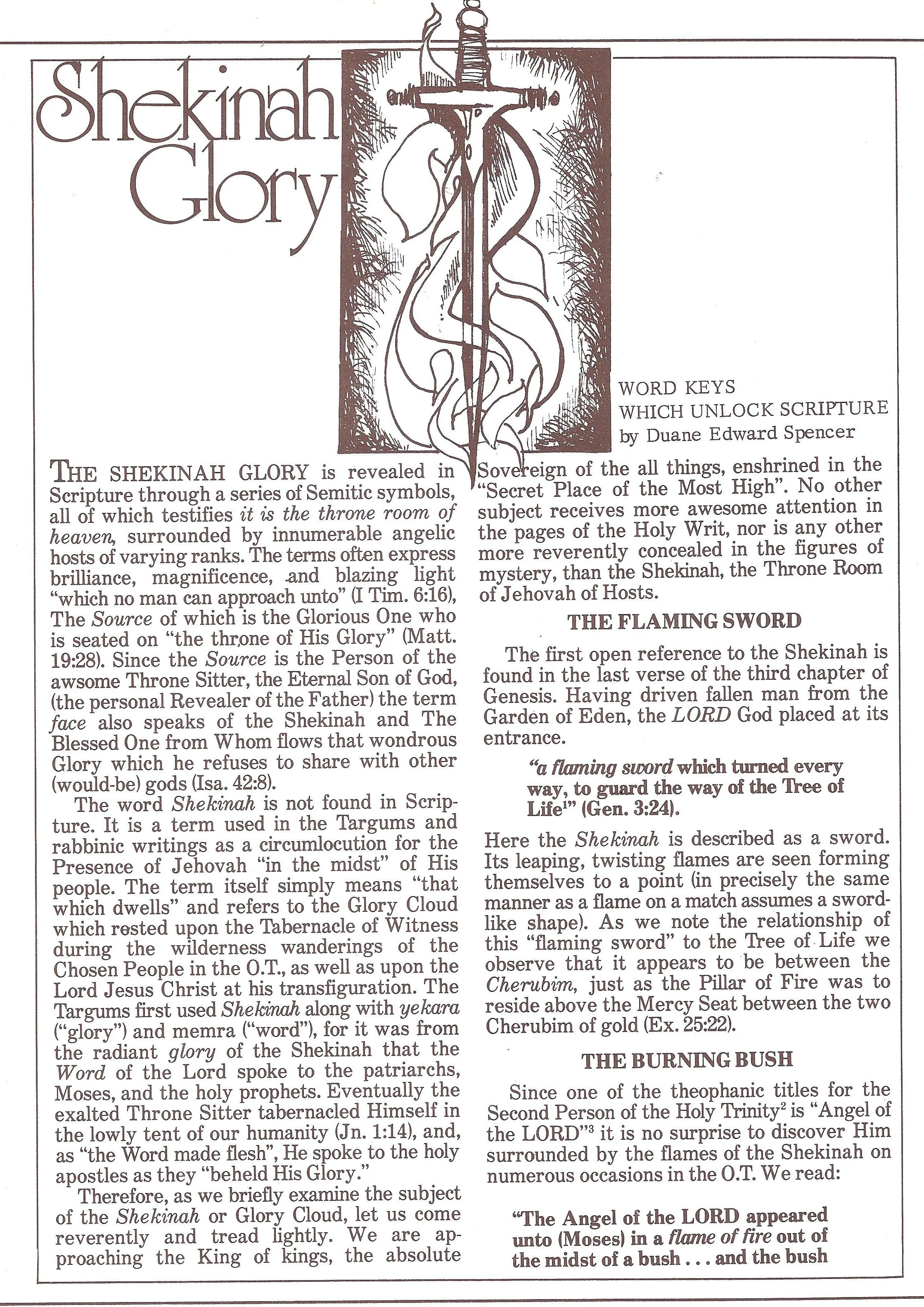 Key Word Study:  SHEKINAH (transcript)