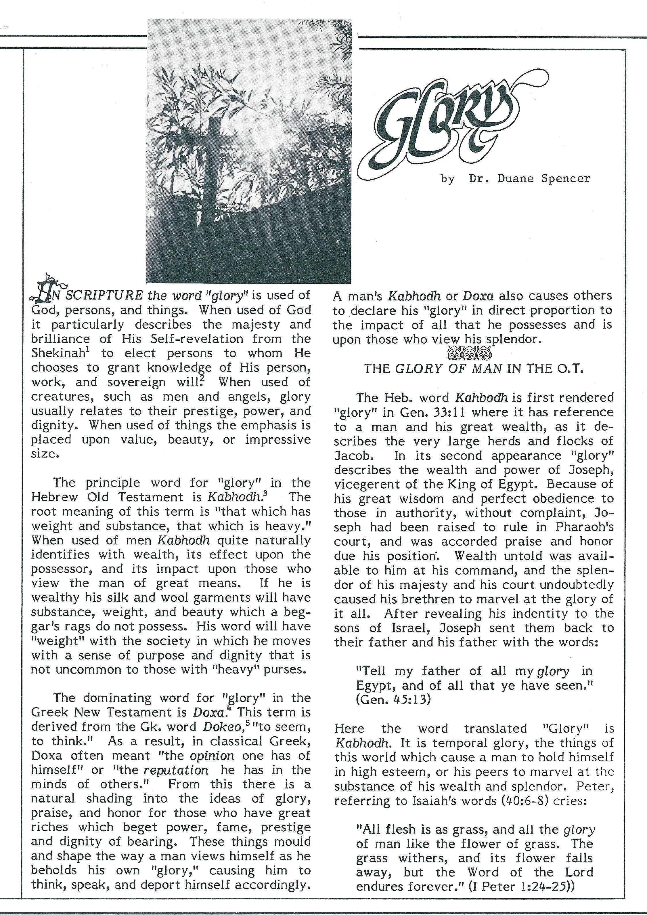 Key Word Study:  GLORY (audio)