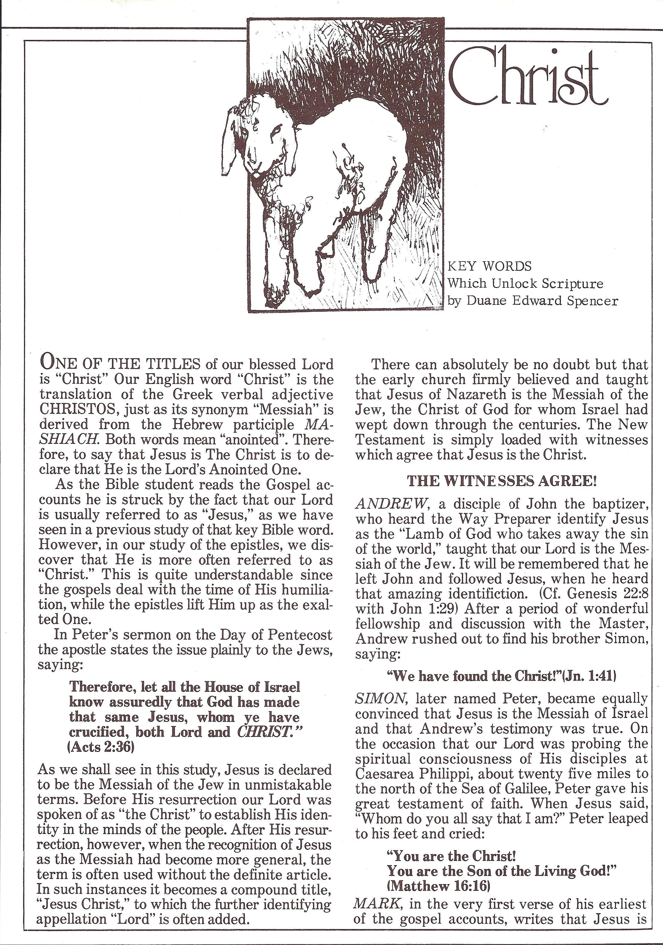 Key Word Study:  CHRIST (audio)