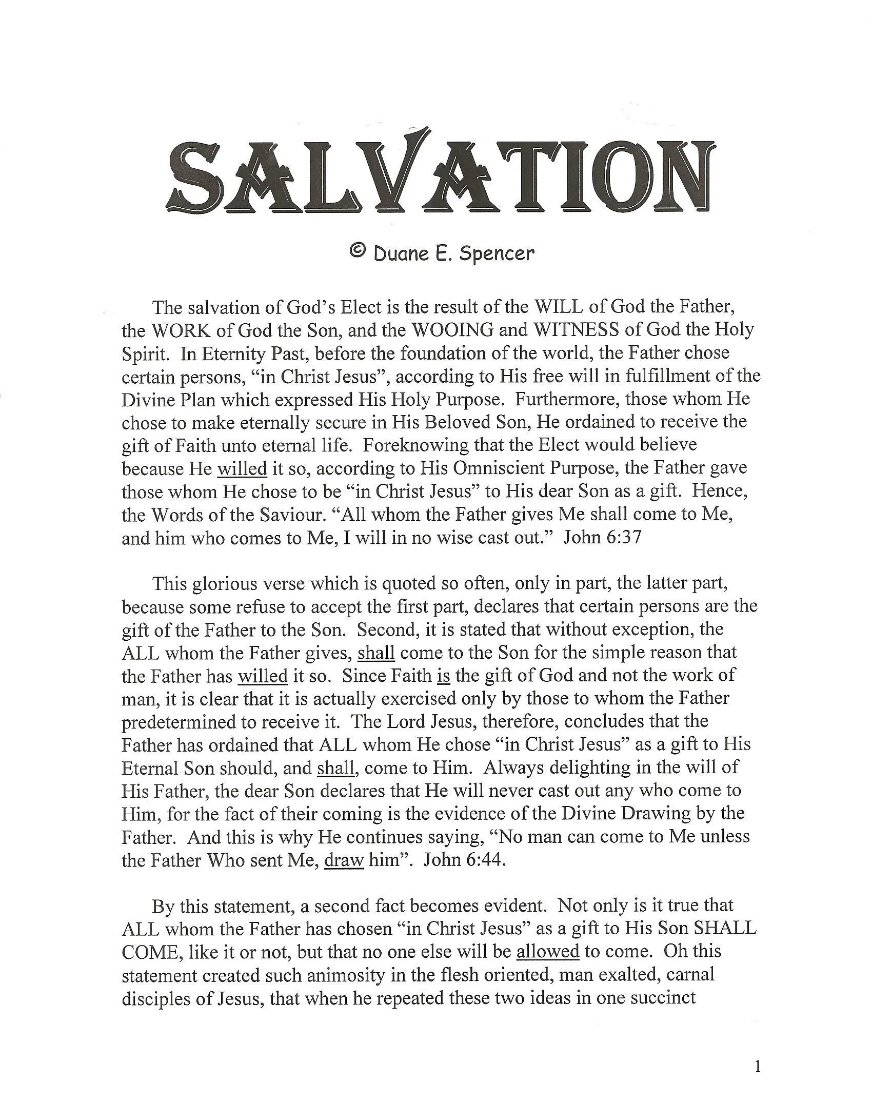 Key Word Study:  SALVATION (audio)