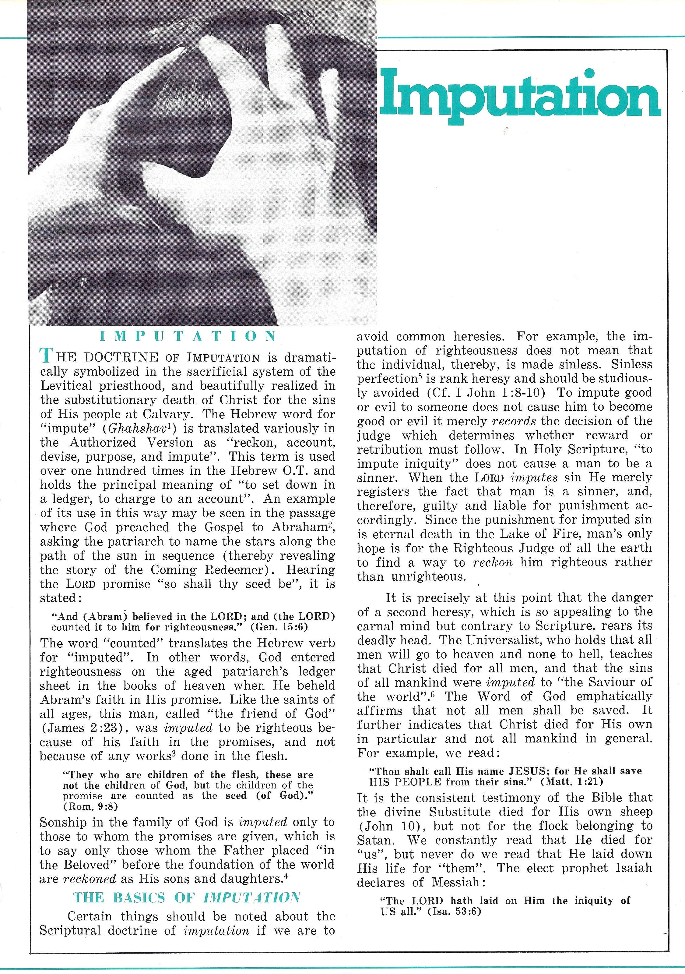 Key Word Study:  IMPUTATION (transcript)