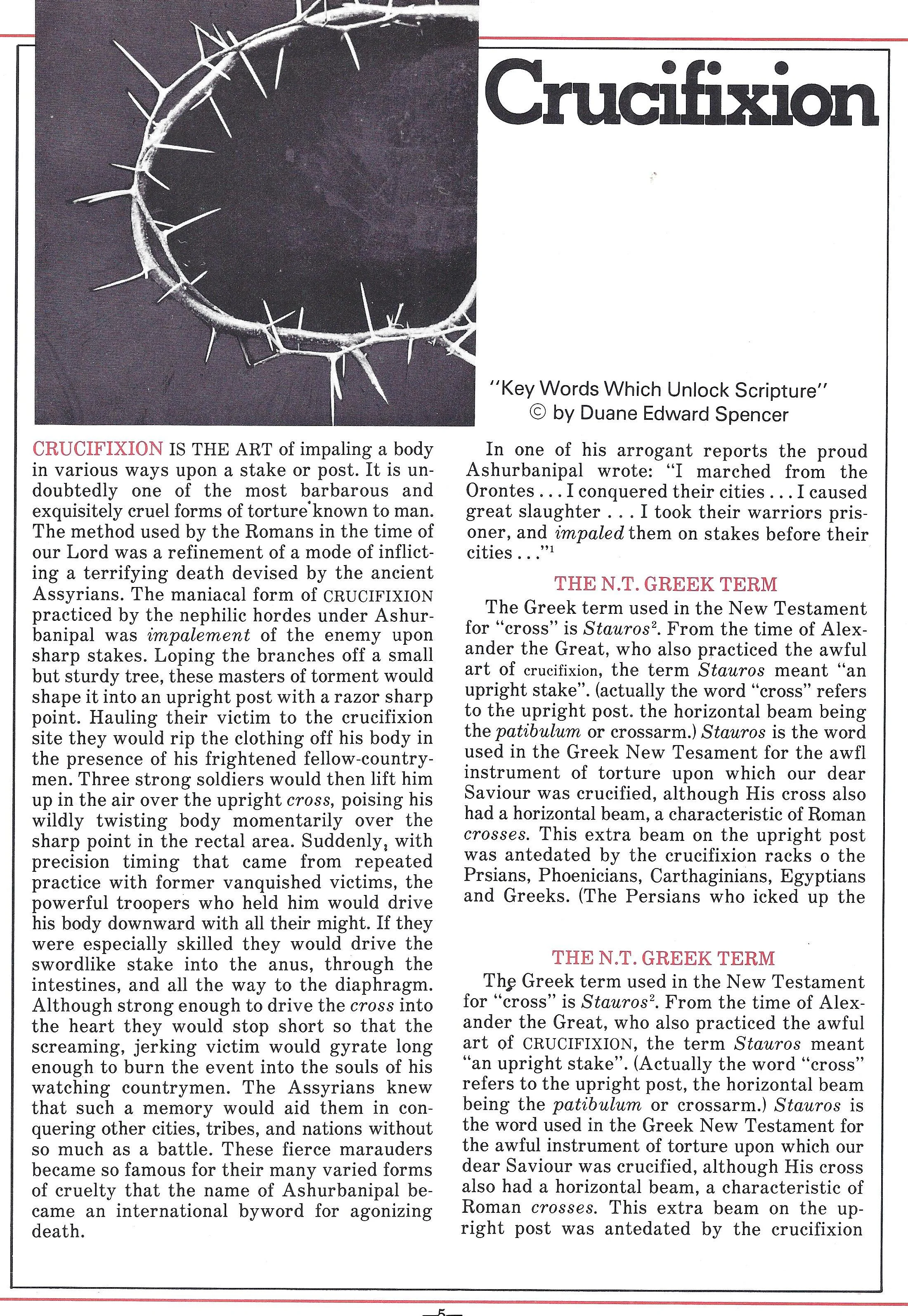 Key Word Study:  CRUCIFIXION (transcript)