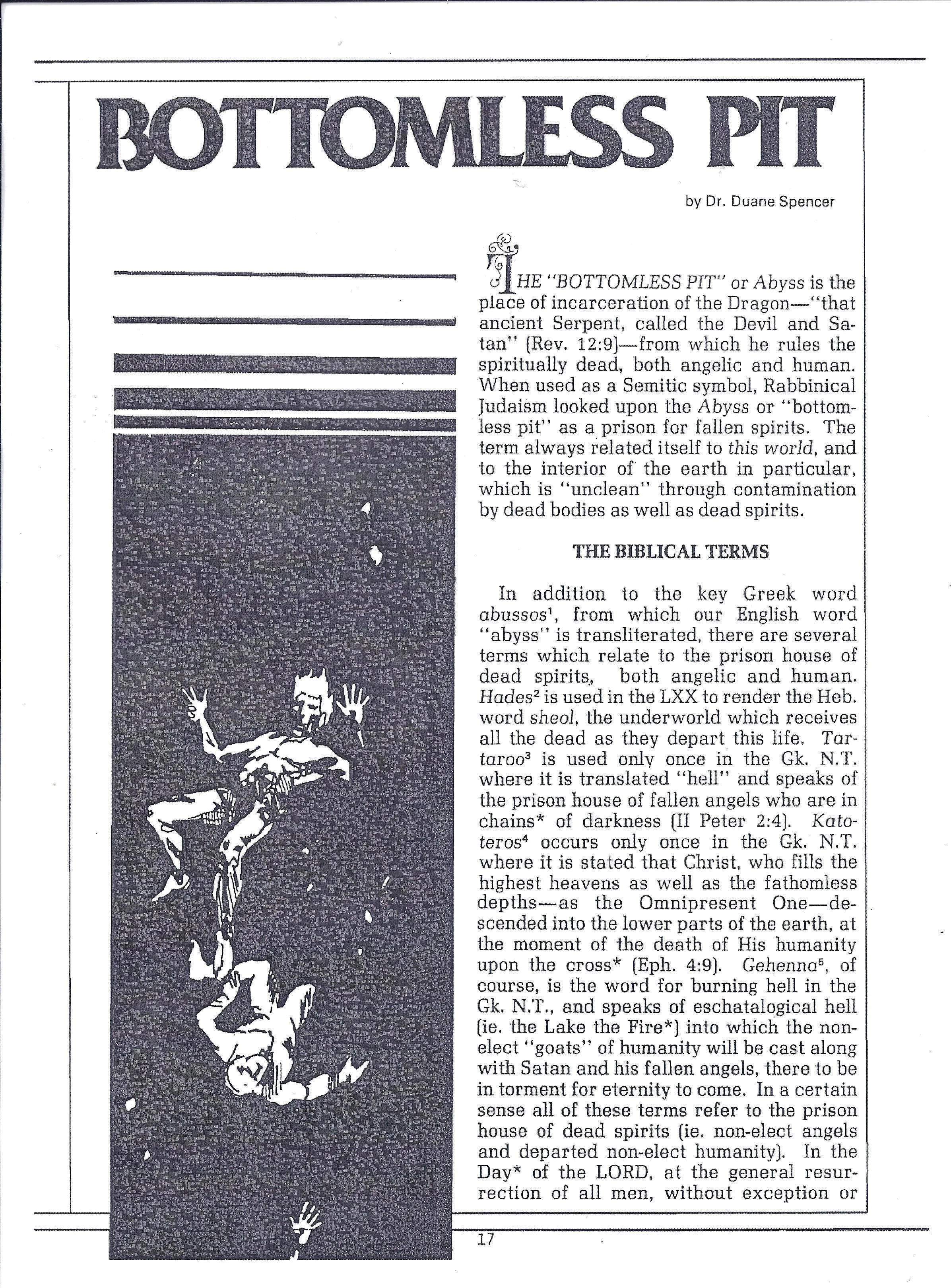 Key Word Study: ABYSS-BOTTOMLESS PIT (transcript)