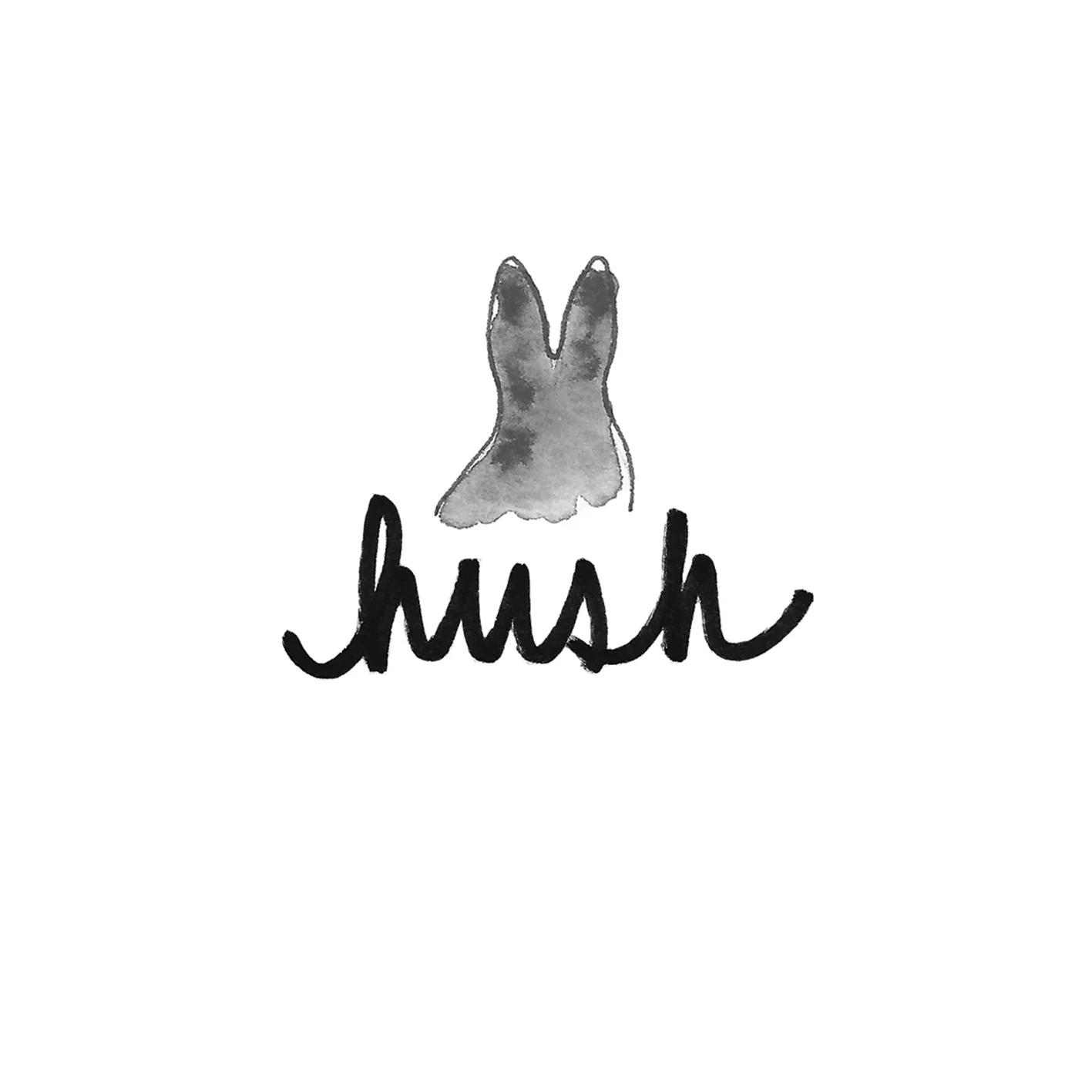 Graphic Design - Branding - Illustration Hush Blog logo created in collaboration with Jennifer Sin