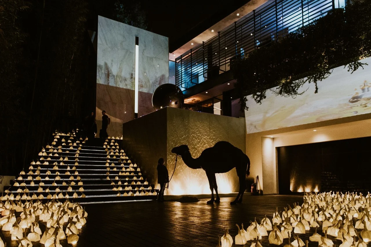 A camel at an elaborate bash for a home seeking $39.995 million. PHOTO: THE SOCIETY GROUP