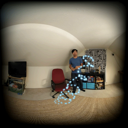 An animation cut from one of my videos " What is VR180? Why am I Committed to it? ". When you watch this in VR, the spiral feels like you could almost grab it.