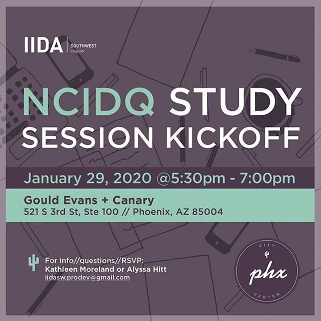 Reposting from @iida_southwest 📣Please join us for our #NCIDQ Study Group kick off meeting! Whether you&rsquo;re an NCIDQ newbie or a seasoned exam taker, you&rsquo;re welcome to sit in on our informative info session. We will go over the exam appli