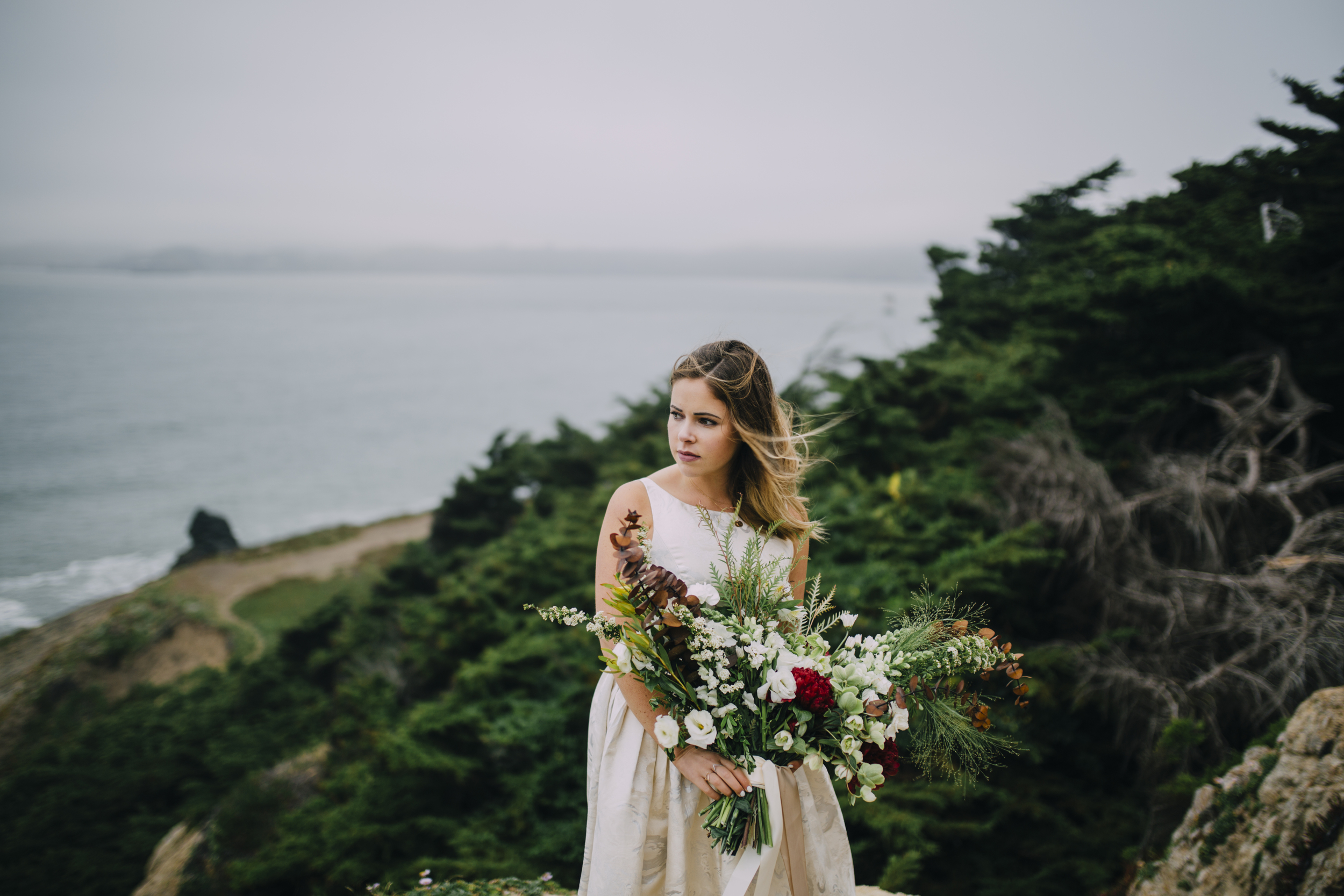  Nataly Zigdon Photography | San Francisco Bridal Shoot | Lands End | Roots Floral Design 