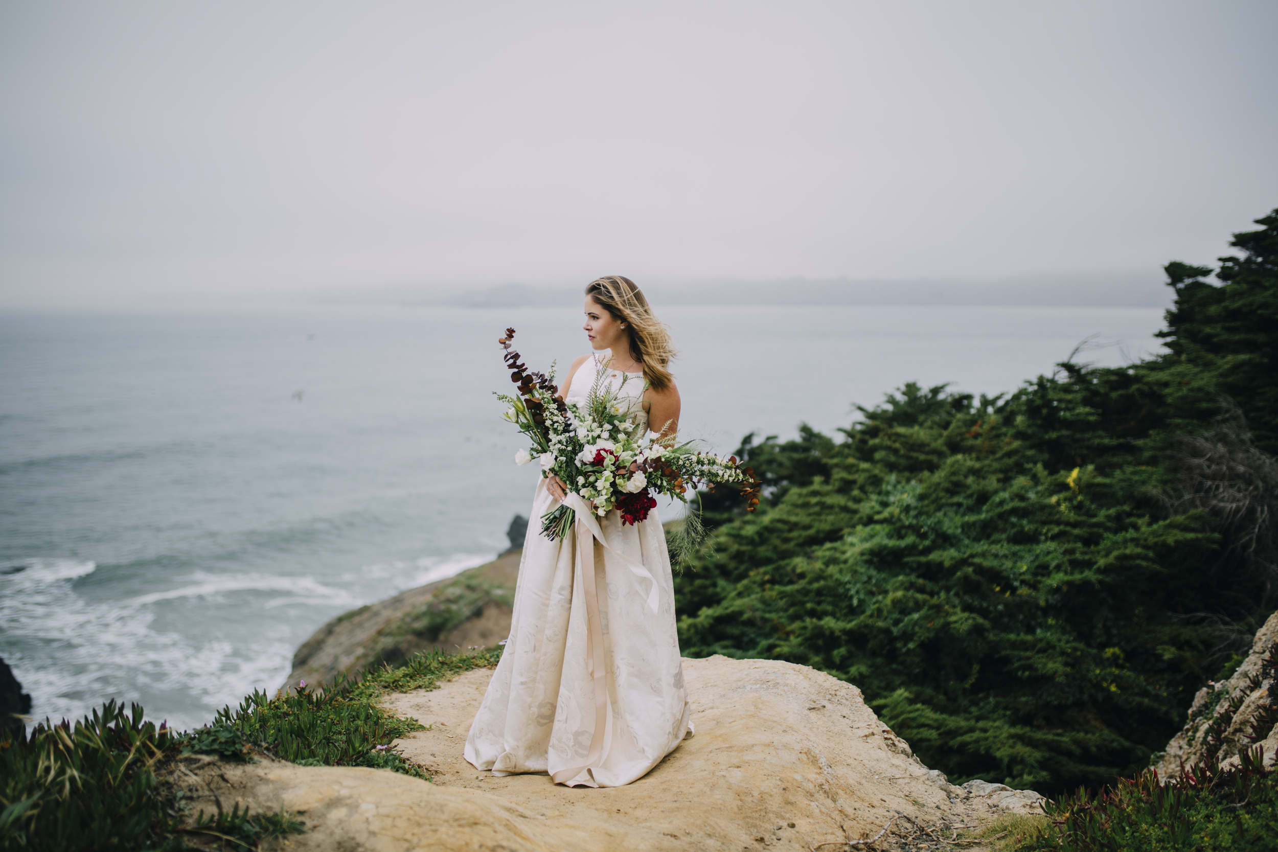  Nataly Zigdon Photography | San Francisco Bridal Shoot | Lands End | Roots Floral Design 