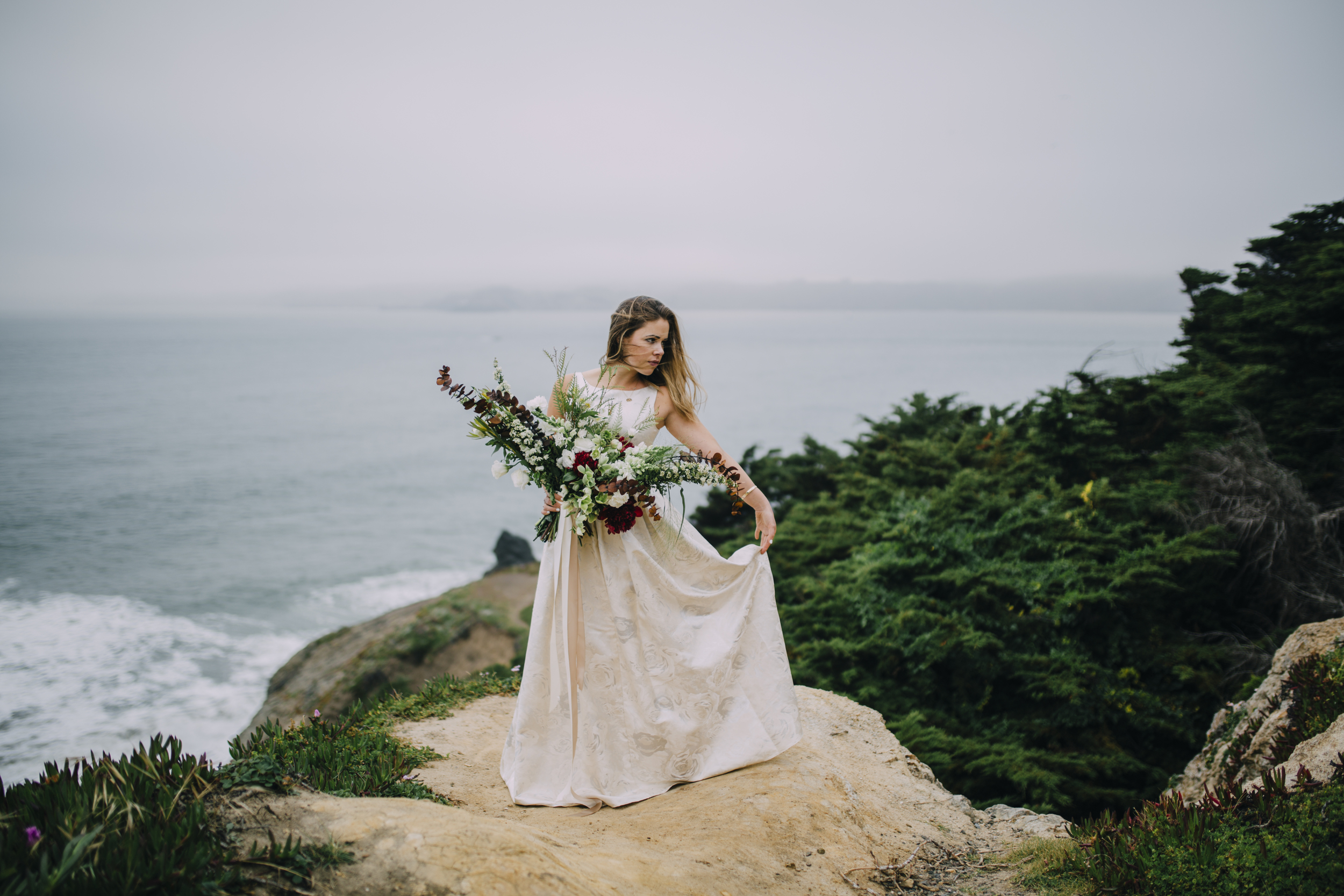  Nataly Zigdon Photography | San Francisco Bridal Shoot | Lands End | Roots Floral Design 