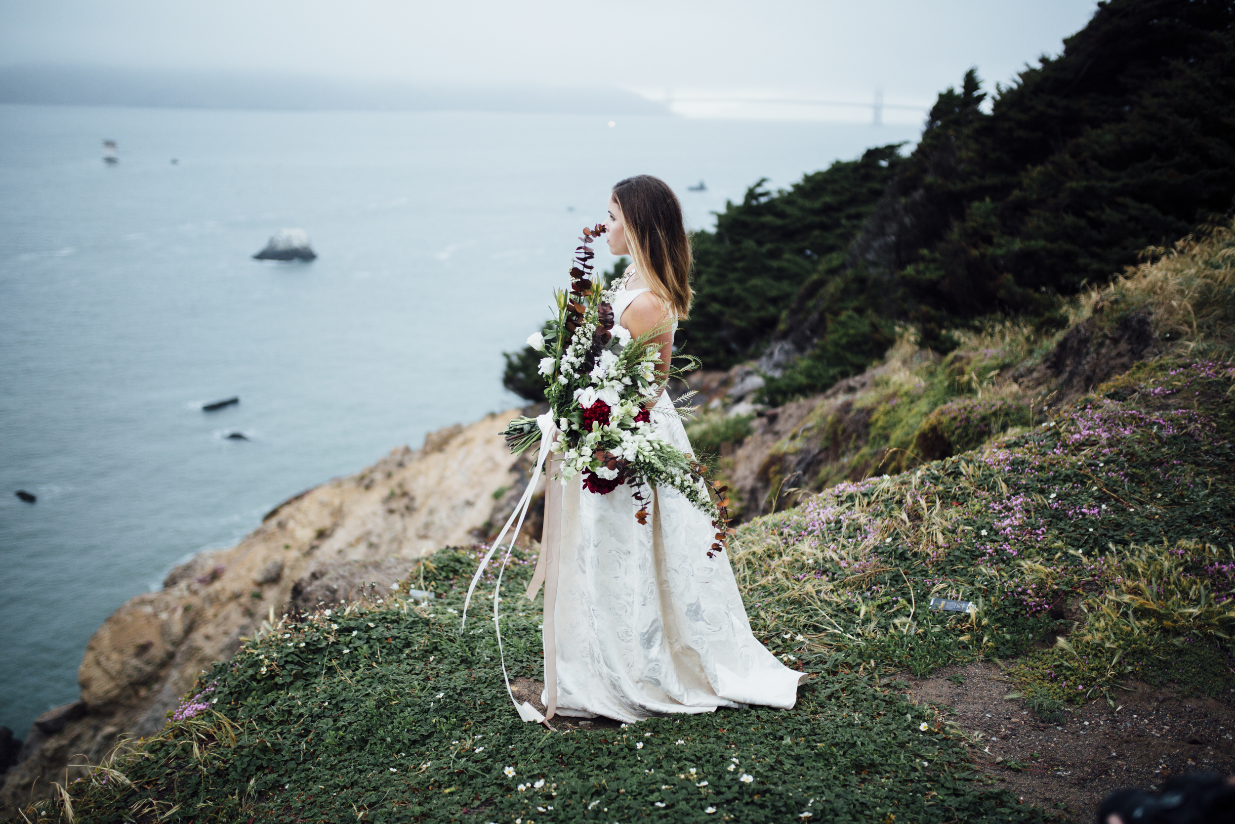  Nataly Zigdon Photography | San Francisco Bridal Shoot | Lands End | Roots Floral Design 