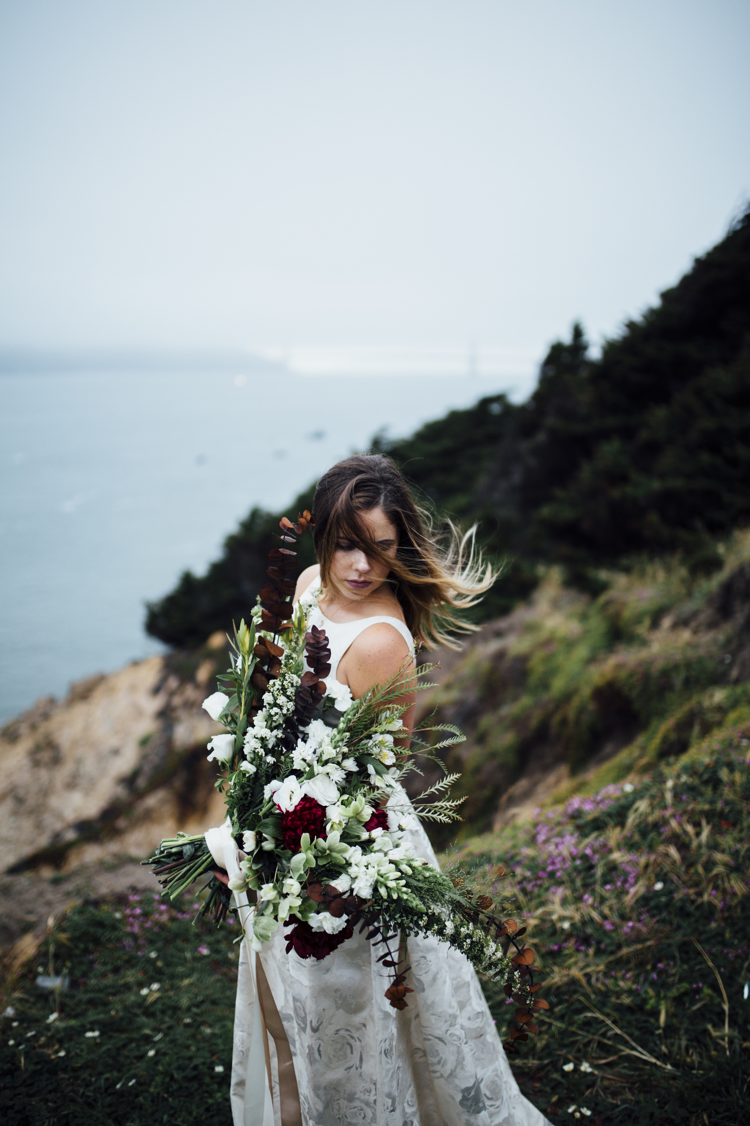  Nataly Zigdon Photography | San Francisco Bridal Shoot | Lands End | Roots Floral Design 