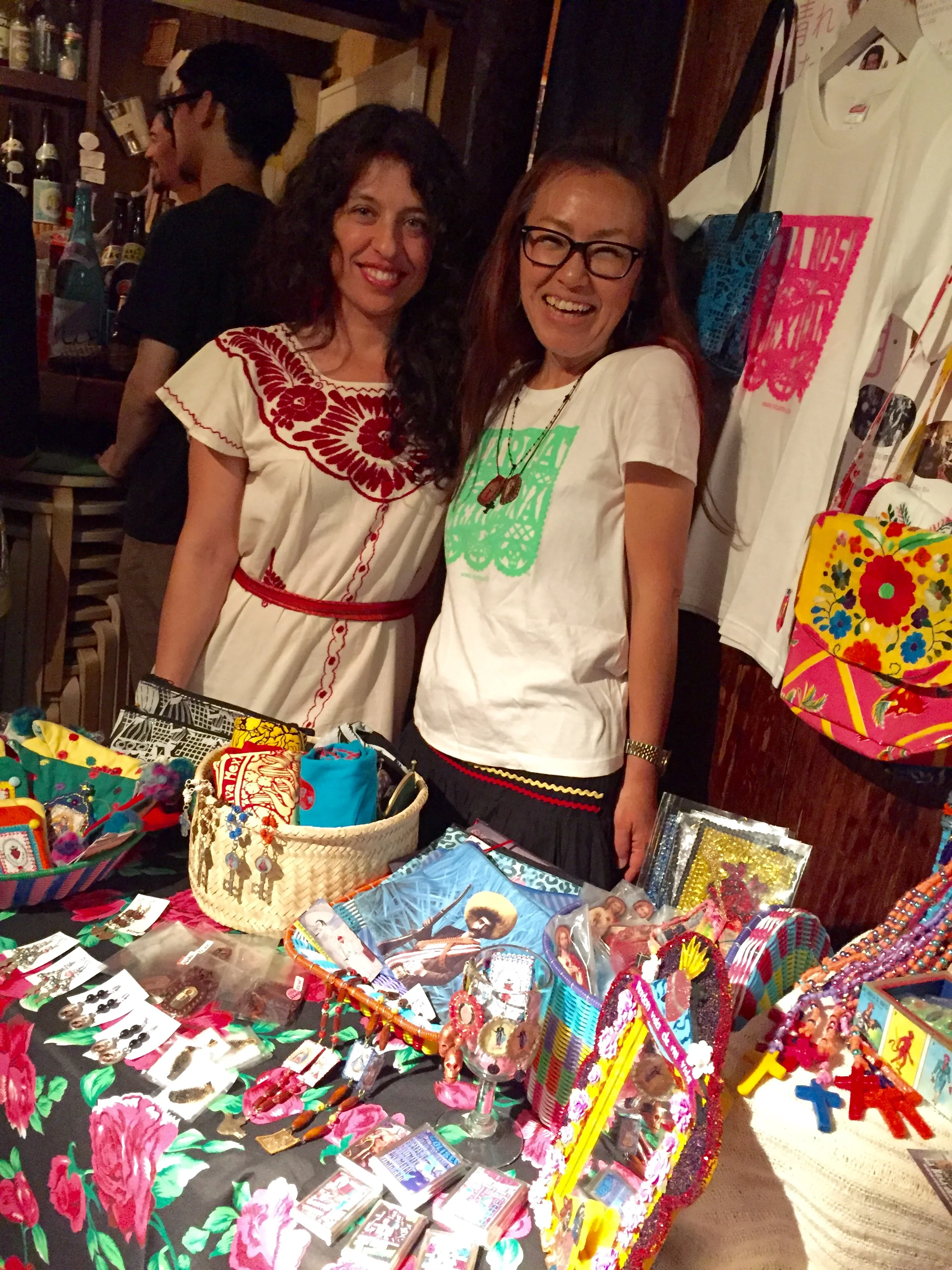 Eddika and Yuka with her items from La Rosa Mexicana