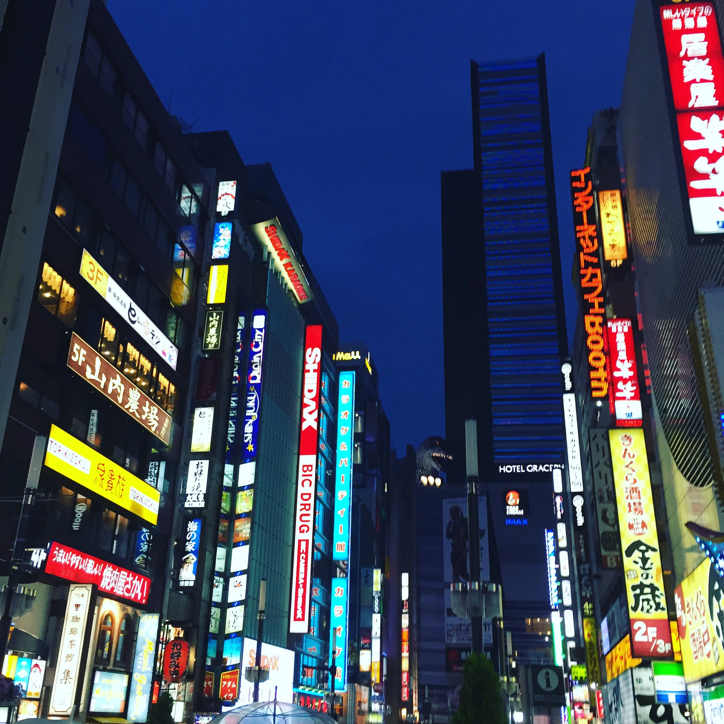 Godzilla creepin in Shinjuku