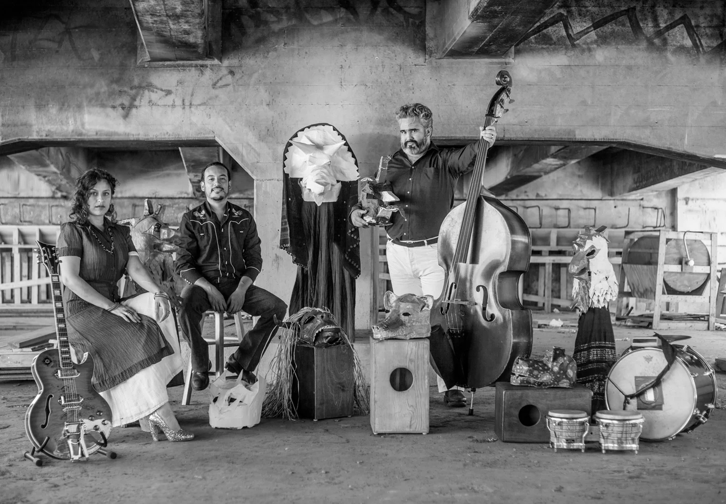EHK and friends underneath the bridge - LA- photo by Rafael Cardenas