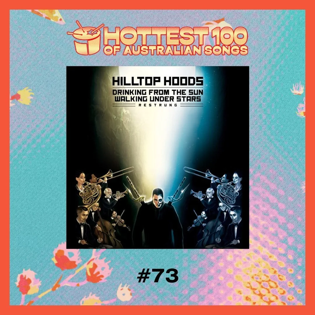 Crazy! # 73 in the Hottest 100 Australian Songs Countdown &lsquo;1955&rsquo; with dream team @hilltophoods @actualmontaigne @tomthummer. What an honour to be in the lineup!