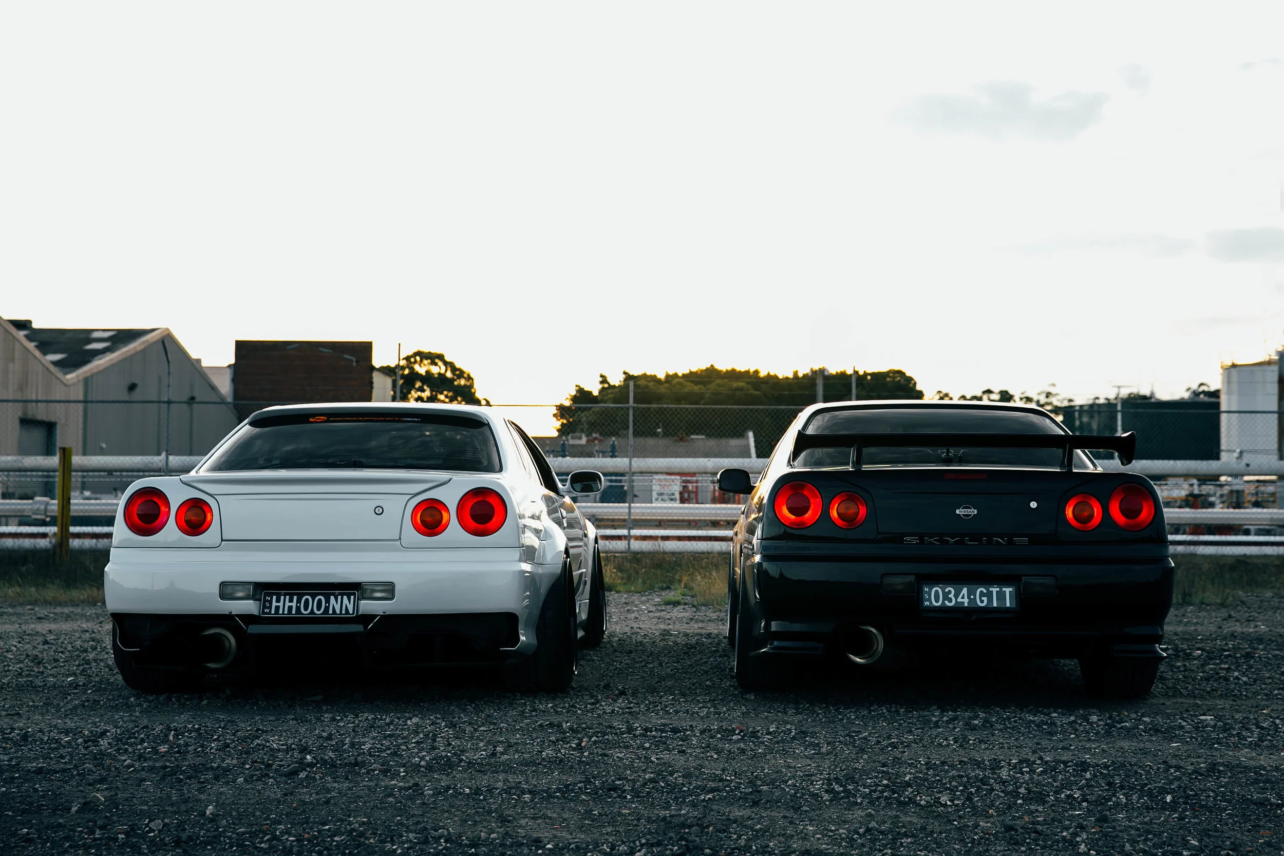 My R34 with Matt's widebody R34 that I did a feature on for my ' What Drives You? ' series. 