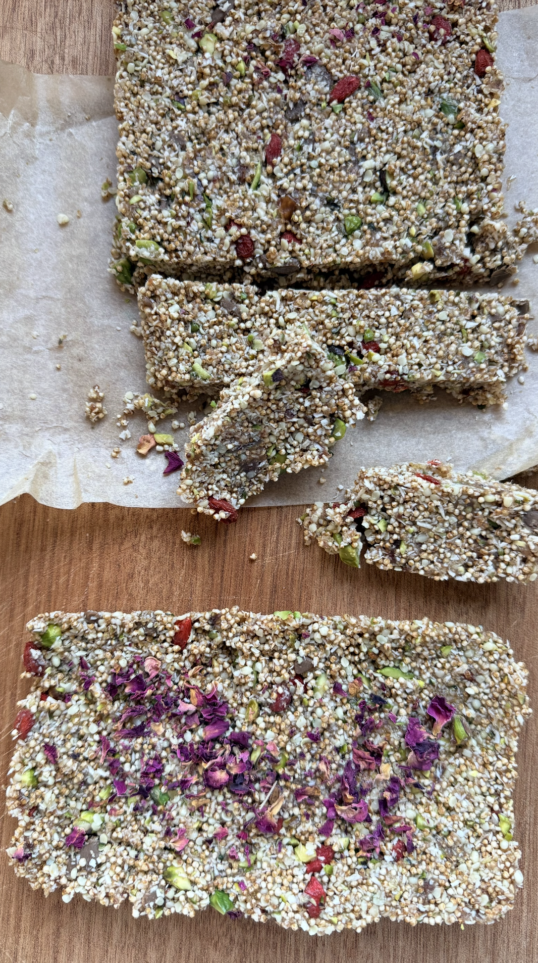 Amaranth + Pistachio Bliss Bars - no bake!