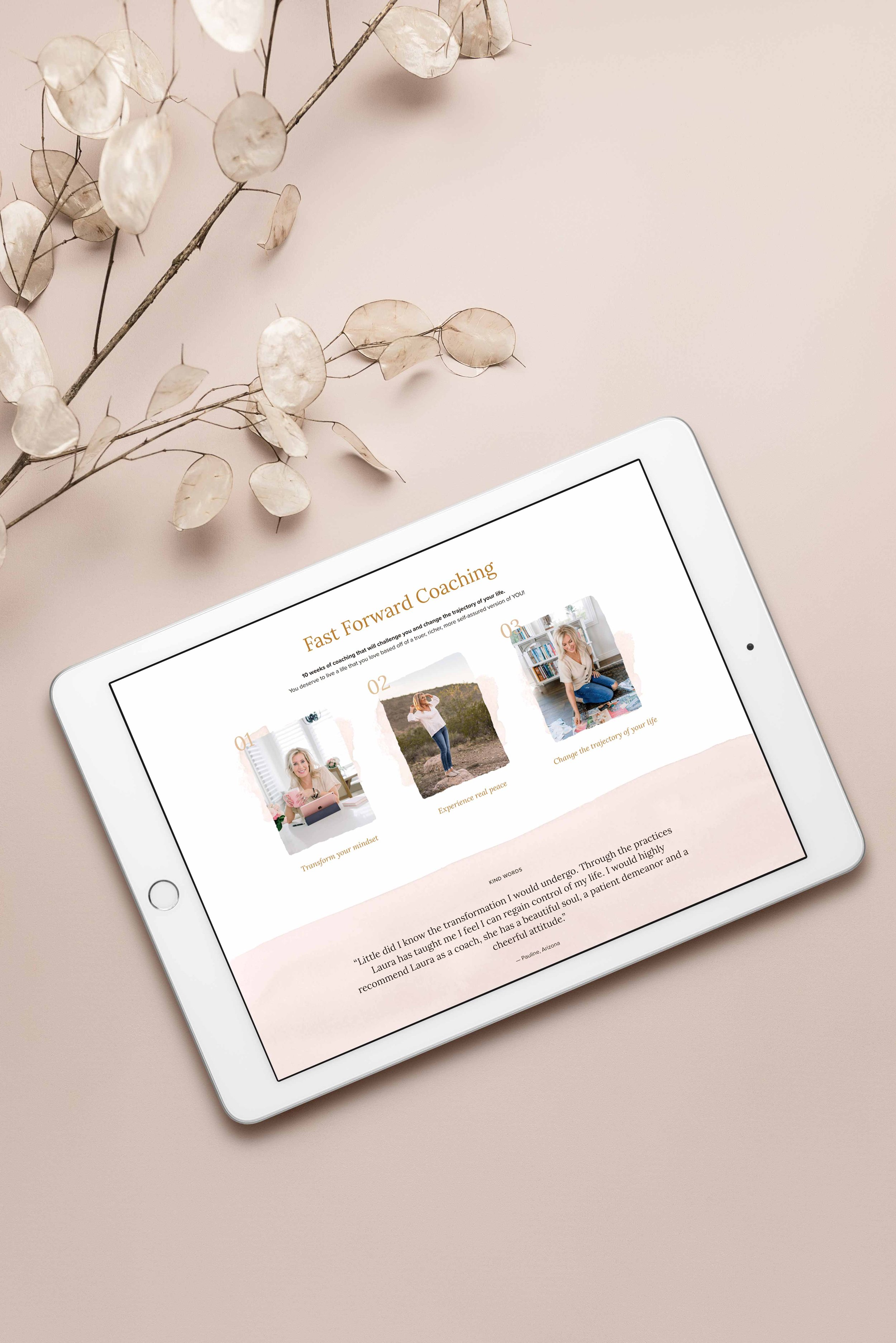 Laura Enzor – life coach – branding, website, Instagram templates