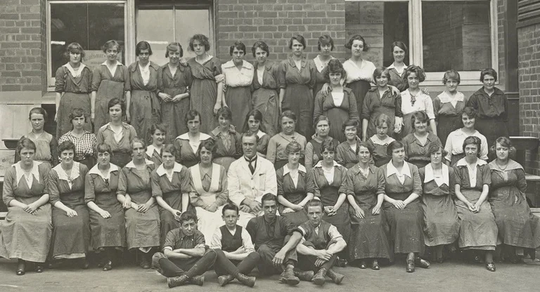 Women have a long history of precarious work in Australia. Match factory workers - primarily young women - Melbourne 1919, courtesy State Library Victoria . 