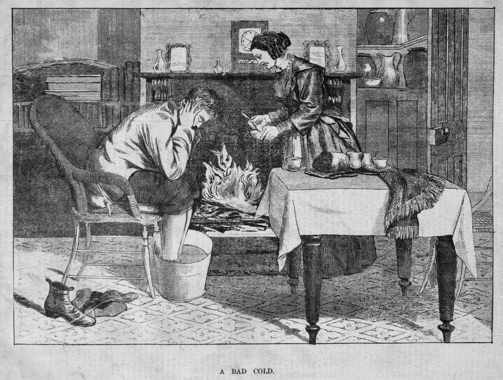 While many things have changed in the last 150 years, the expectation that women will provide unpaid care has been markedly resilient to changing social norms. Illustration courtesy of the State Library of Victoria (1880 wood print).