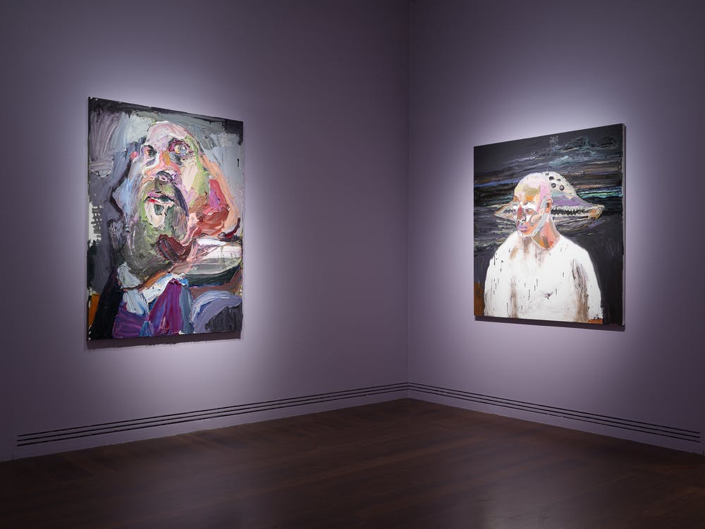 Installation view: Quilty featuring Self Portrait, the executioner and Myuran by Ben Quilty, Art Gallery of South Australia, Adelaide, 2019. Photo: Grant Handcock.