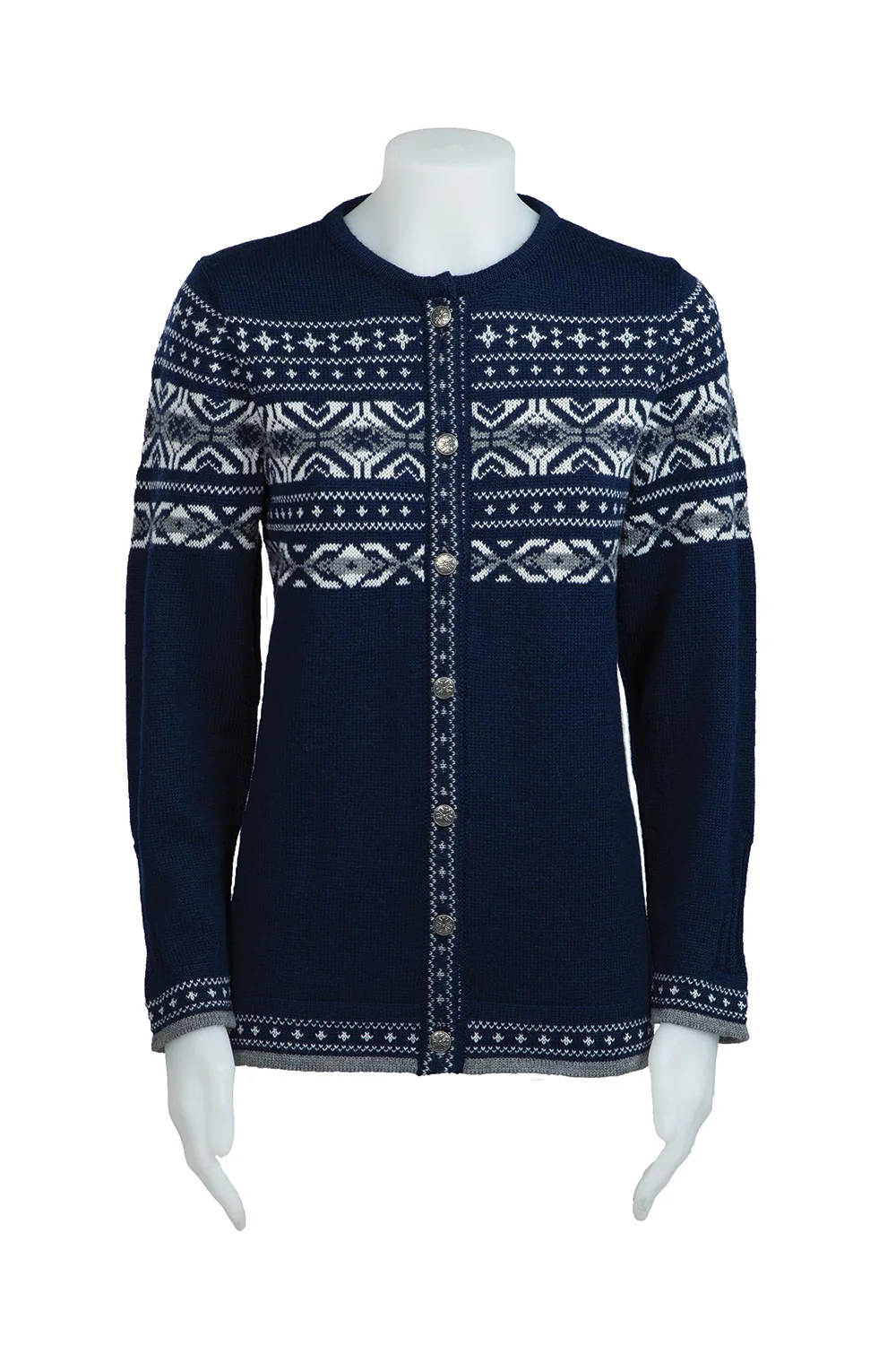 Blue Knitted skiing Cardigan