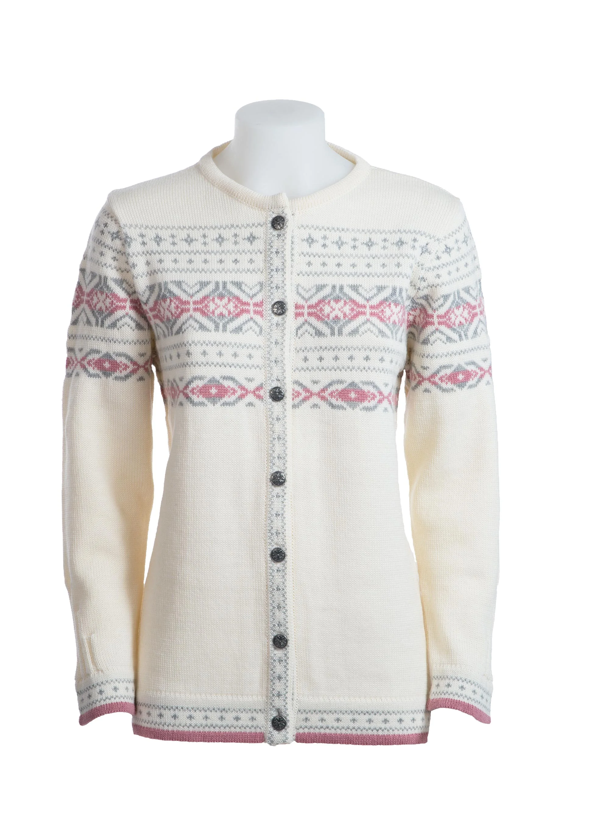 White Knitted Skiing Cardigan