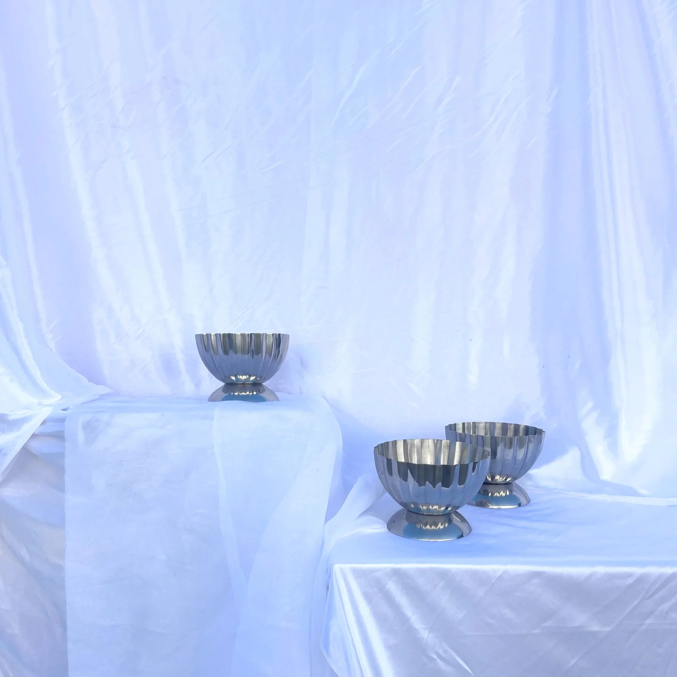 Small Ribbed Bowl - Silver