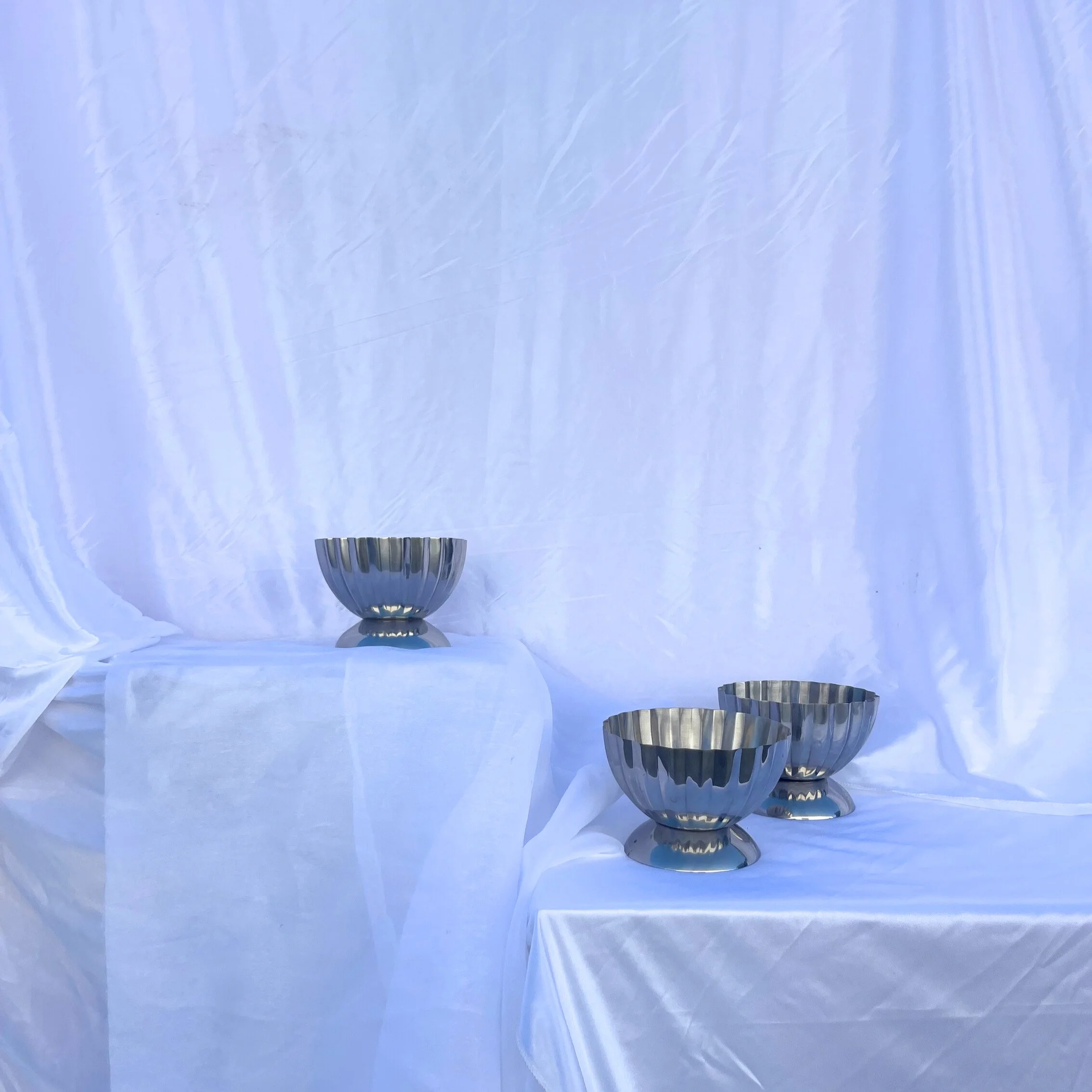 Small Ribbed Bowl - Silver