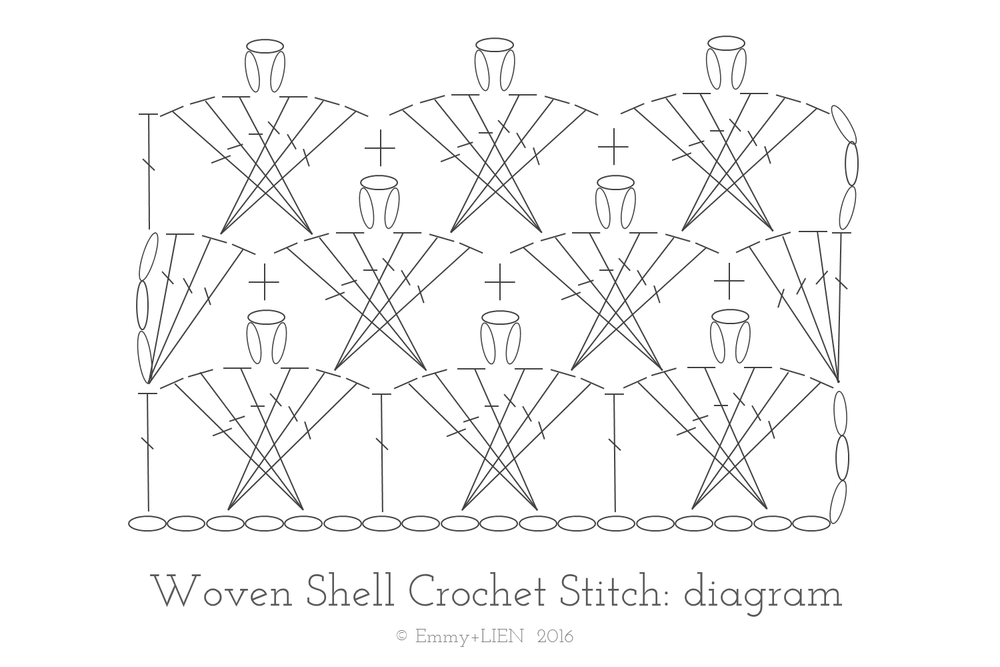 Tutorial Woven Shell Crochet Stitch Emmy Lien