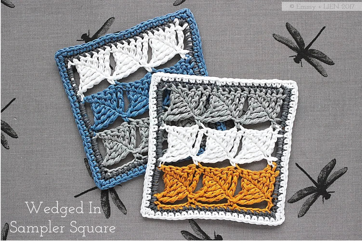 PATTERN + TUTORIAL: Wedged In Sampler Square — Emmy + LIEN