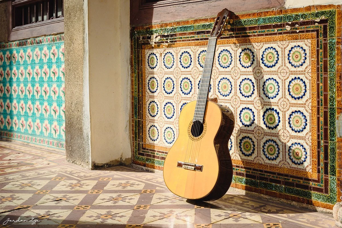 Classical guitar and classic tiles