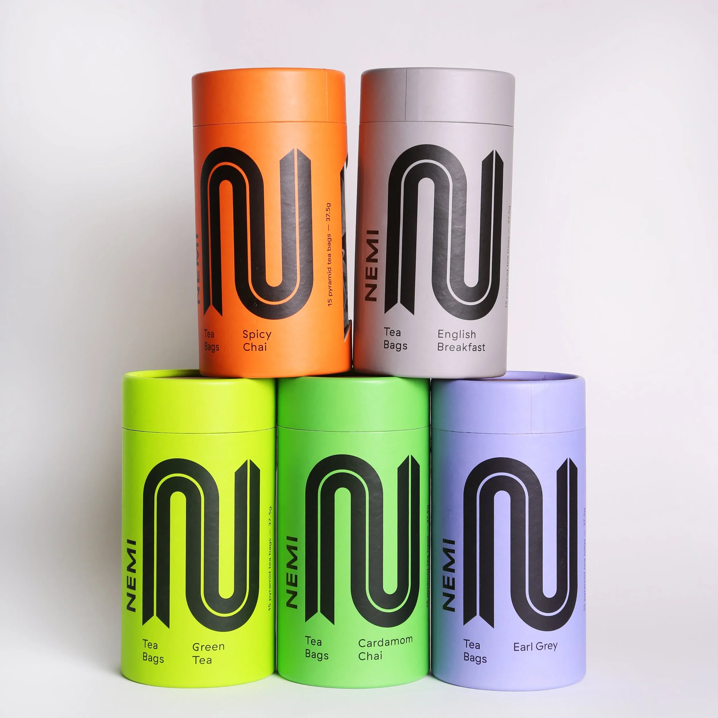 A range of NEMI Tea retail tubes
