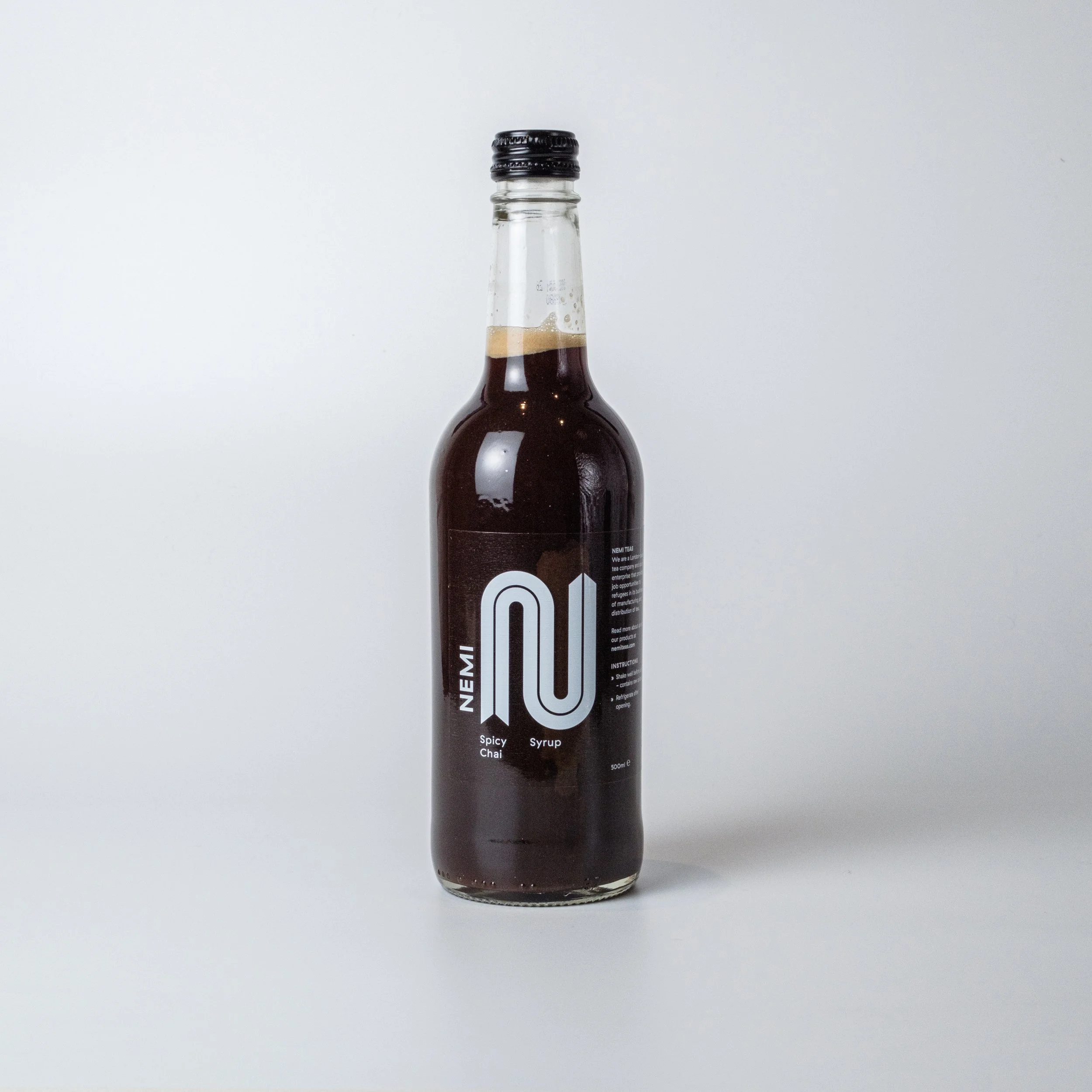 Chai Syrup in a glass bottle